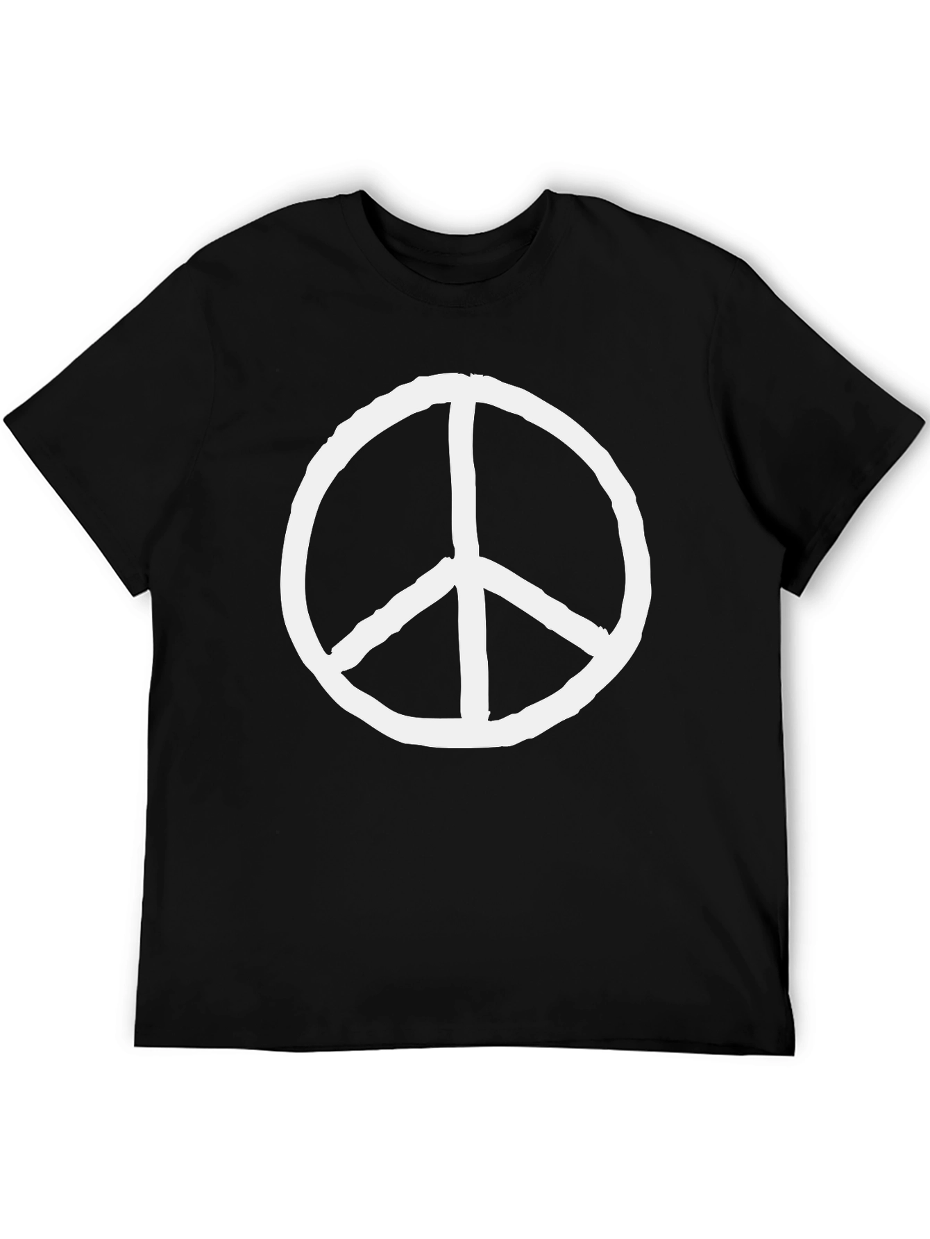 Black Peace Sign T-Shirt - Black Graphic Tee view 5