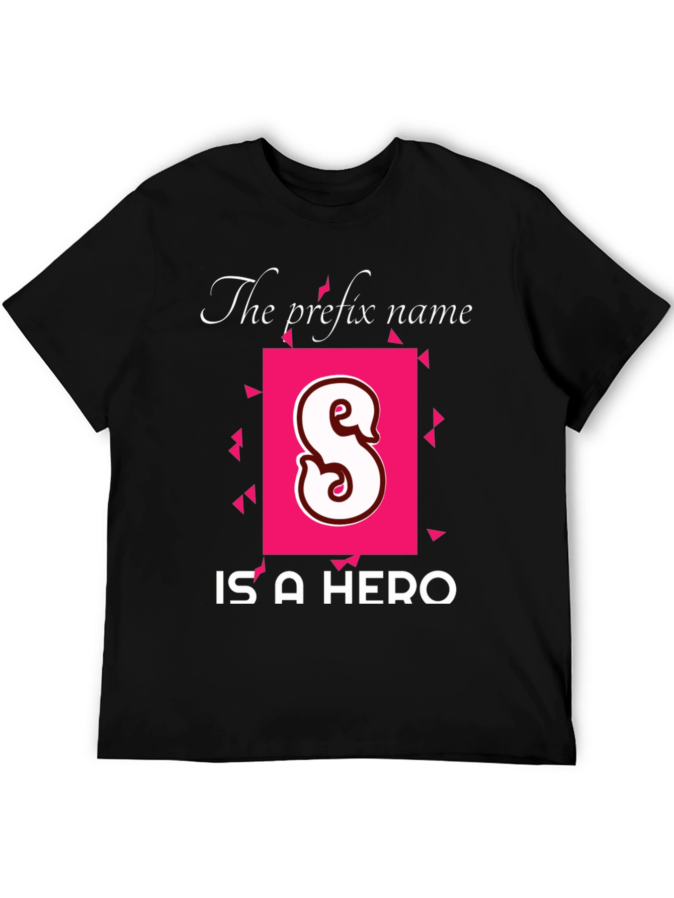 Black Personalized "S" Hero T-Shirt - Custom Initial Tee view 5