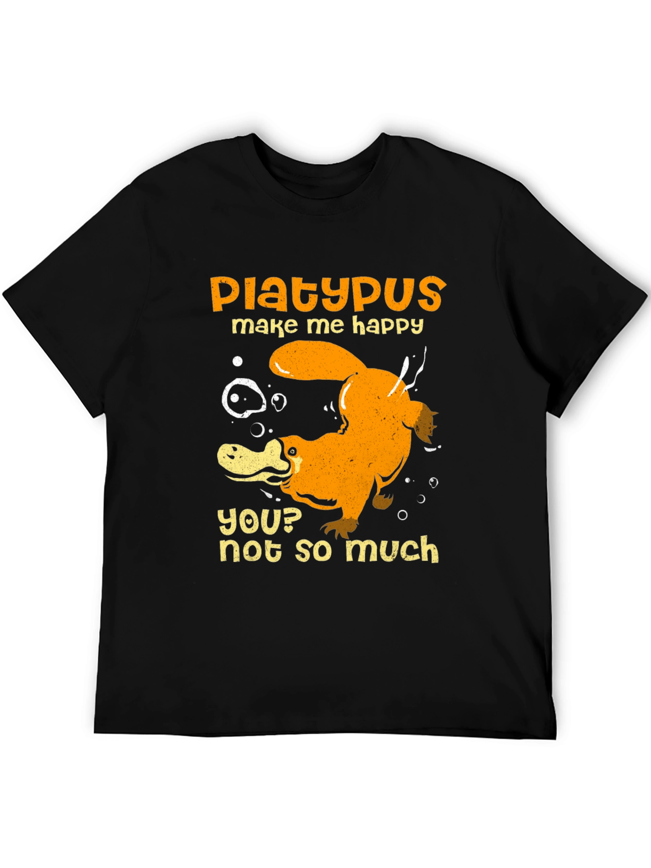 Black Platypus Make Me Happy Graphic T-Shirt view 5