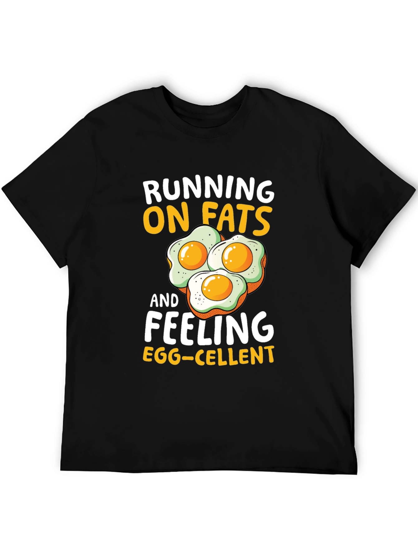 Black Running on Fats Funny Egg T-Shirt view 5