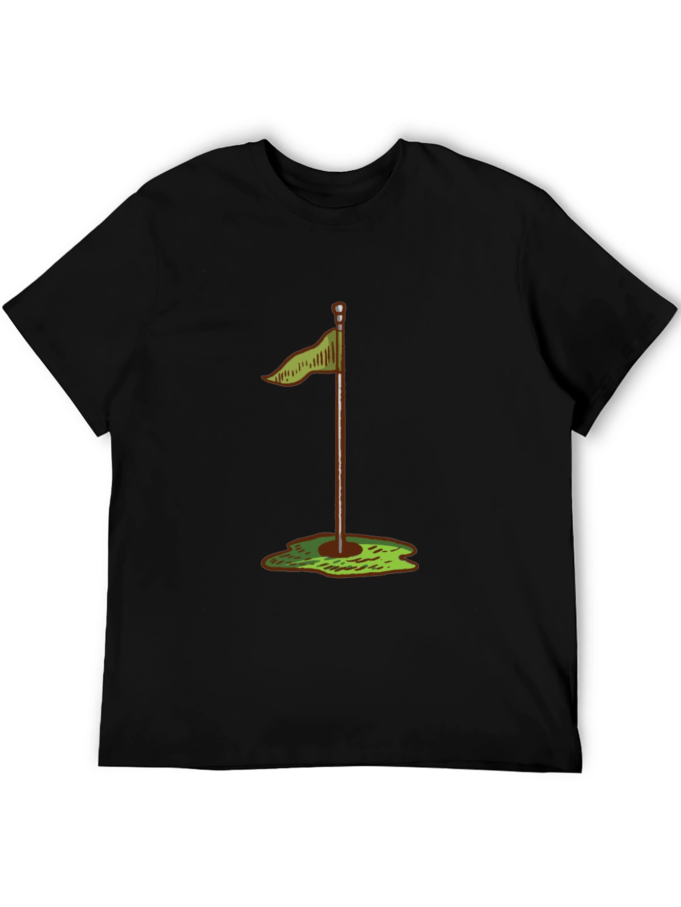 Black Golf Hole Flag T-Shirt - Stylish & Comfortable view 5