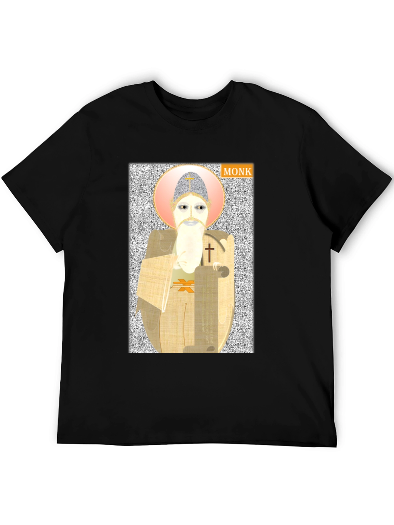 Black Monk Graphic Print T-Shirt - Unique Design view 5