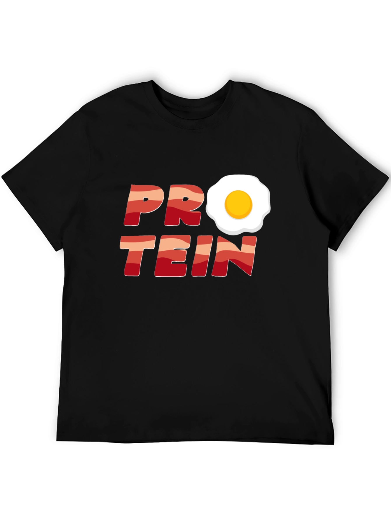 Black Protein Bacon & Egg T-Shirt - Funny Fitness Tee view 5