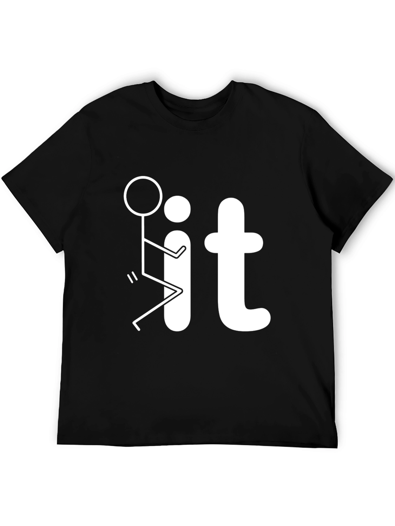 Black Funny Graphic T-Shirt - Black Casual Tee view 5