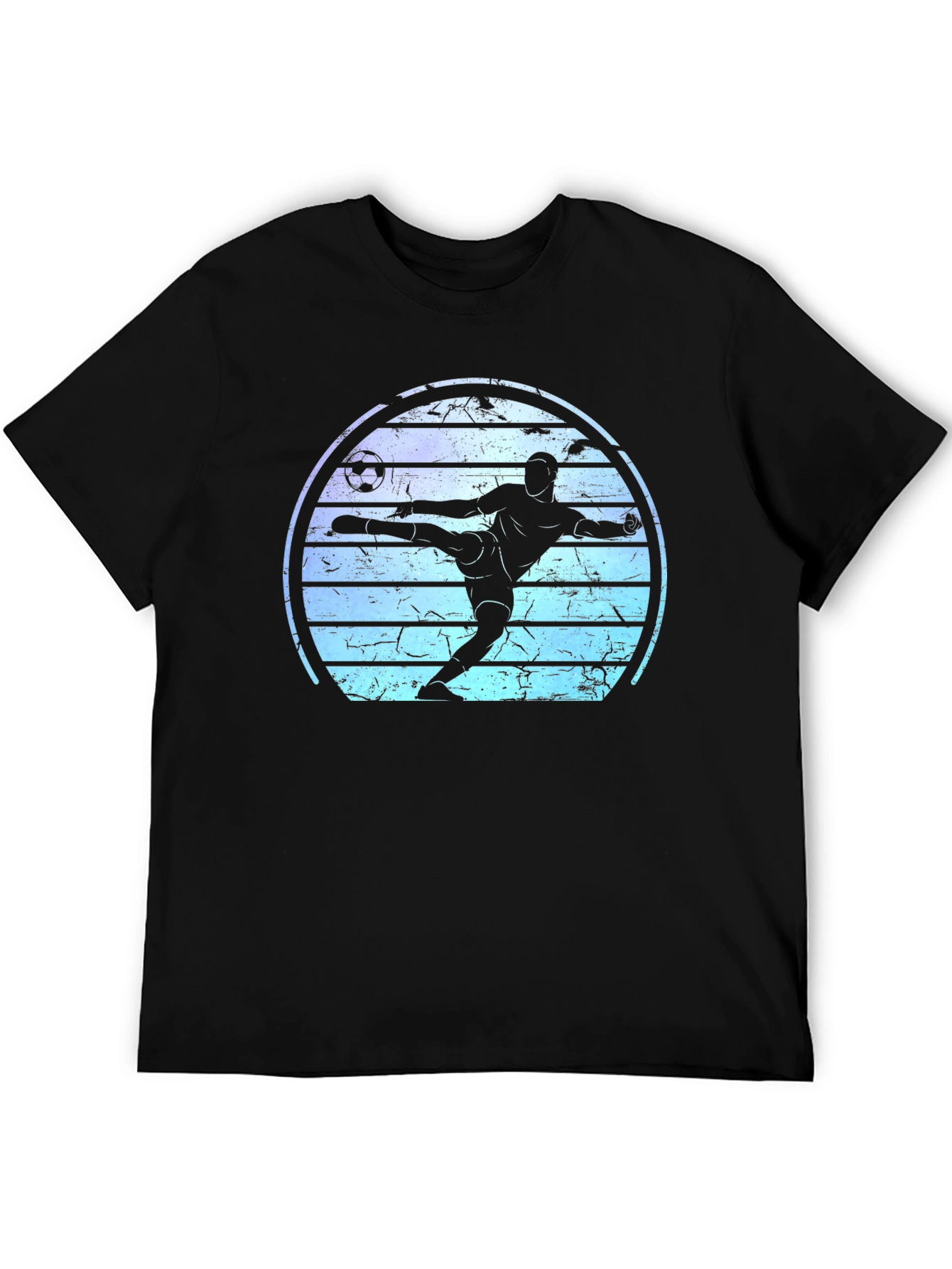 Black Soccer Player Graphic Tee - Retro Style view 5