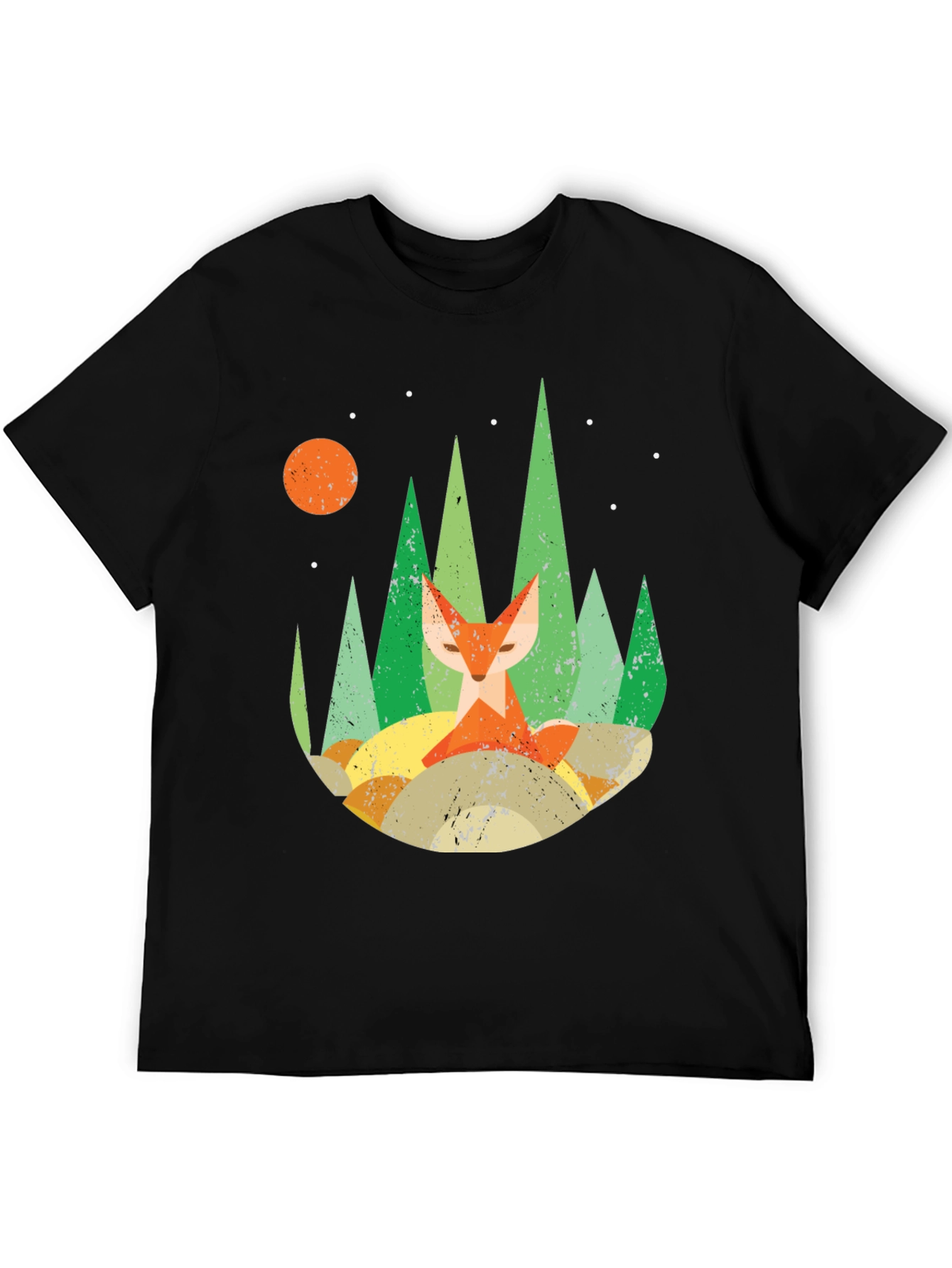 Black Forest Fox Graphic Tee - Unisex Black T-Shirt view 5