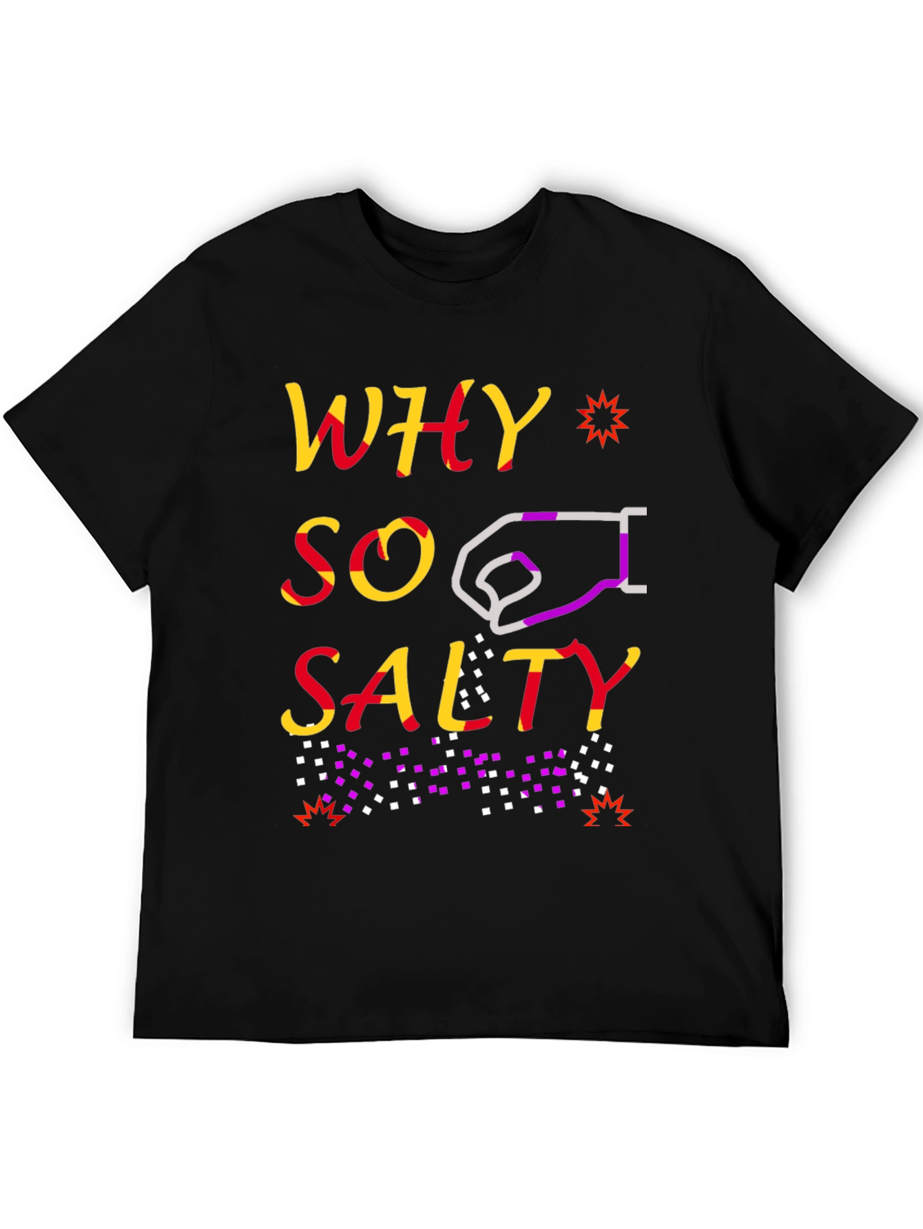 Black Why So Salty Graphic Tee - Trendy & Unique view 5