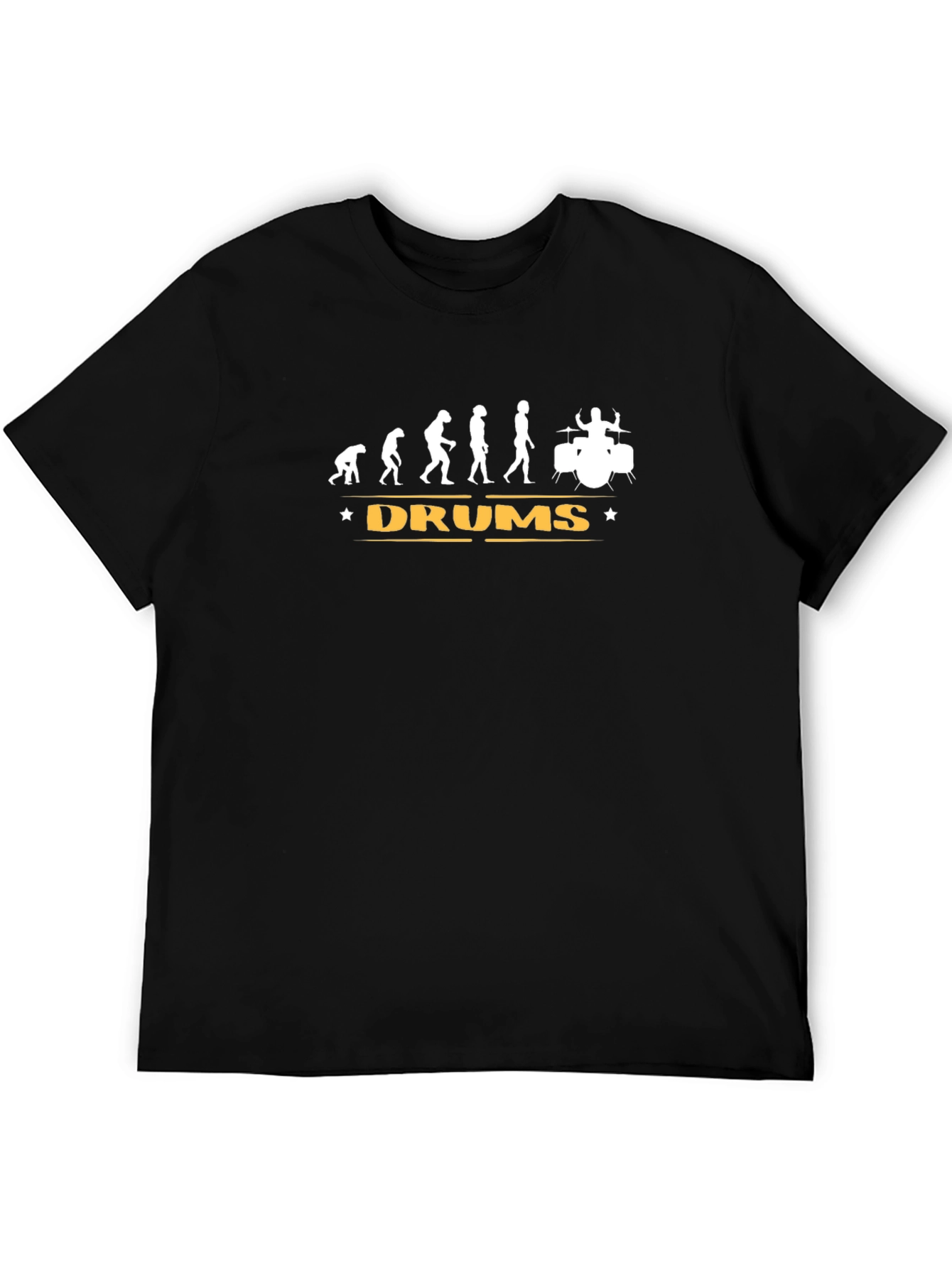 Black Evolution of Drums T-Shirt - Black Cotton Tee view 5