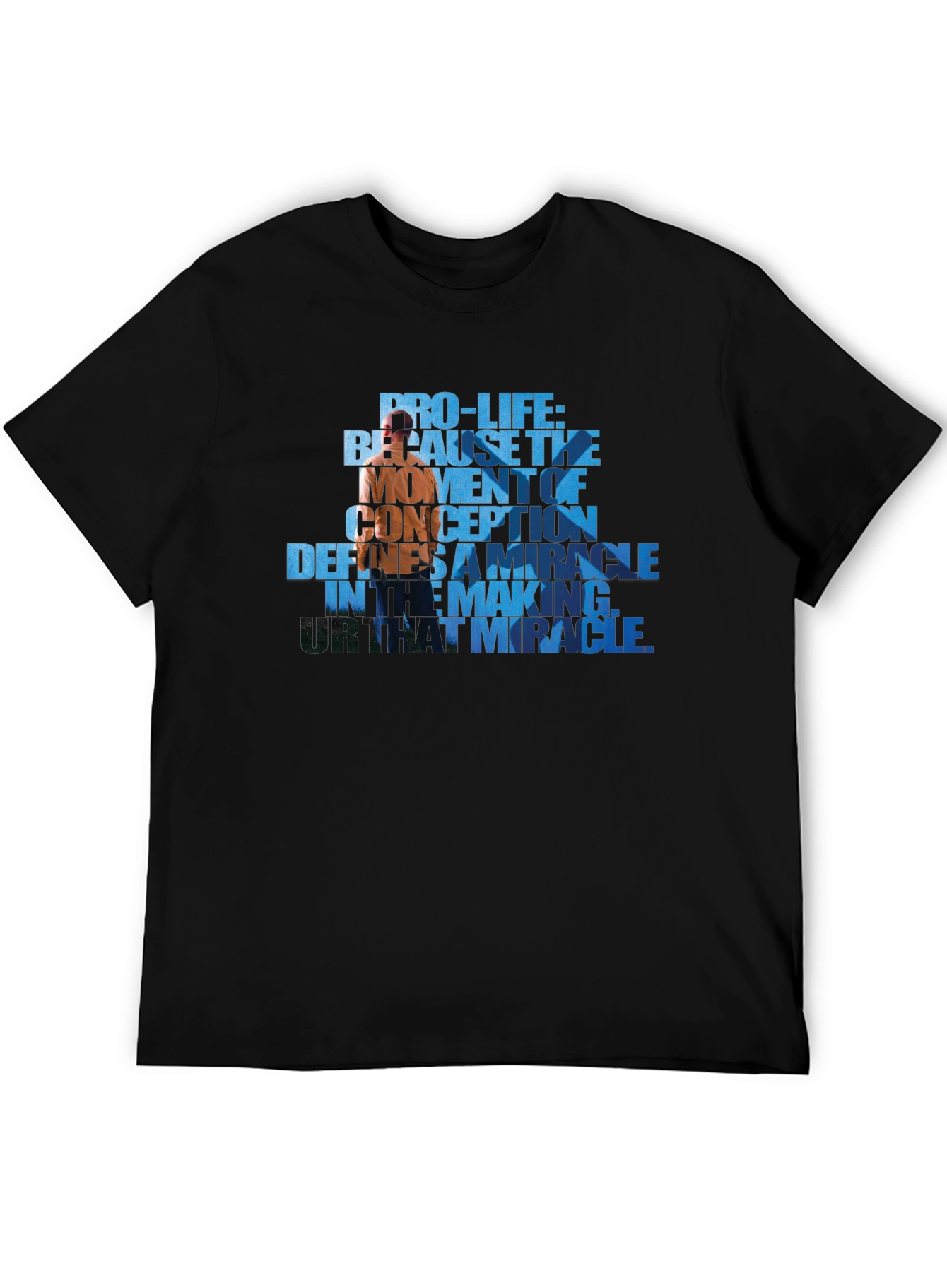 Black Pro-Life Graphic Tee - Because The Moment of Conception view 5