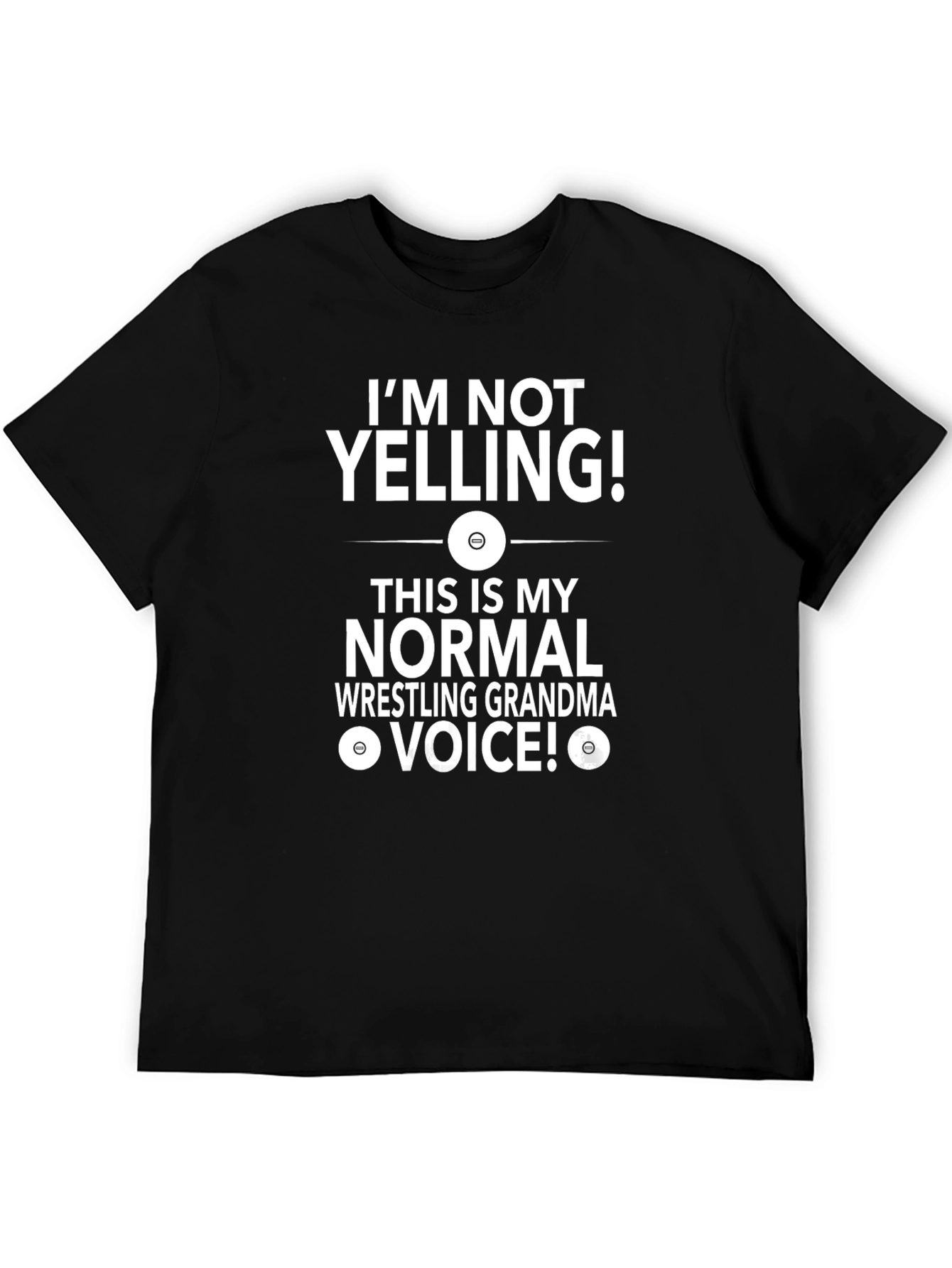 Black Funny Wrestling Grandma Voice T-Shirt view 5