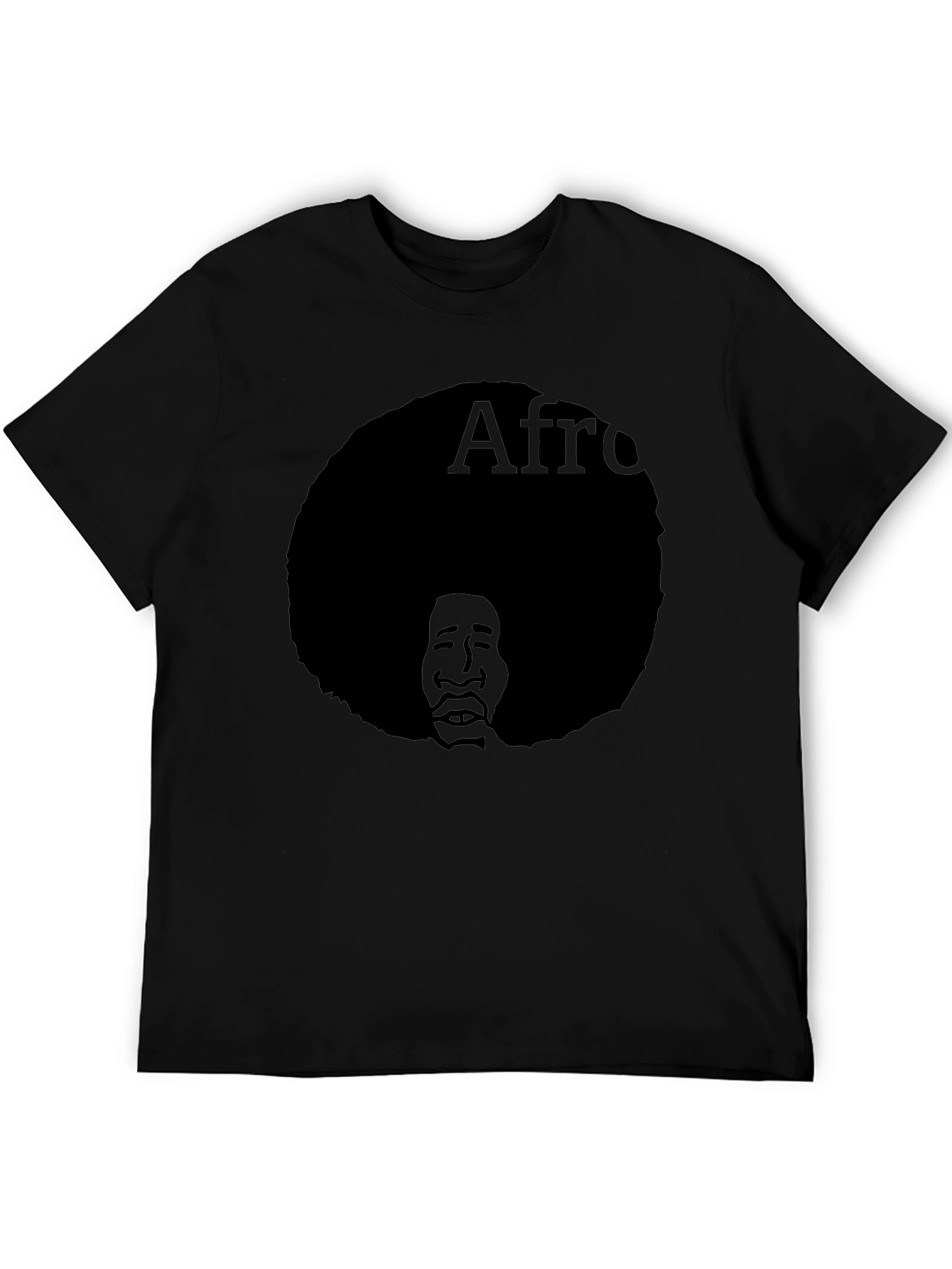 Black Afro Silhouette Graphic T-Shirt - Classic Black Tee view 5