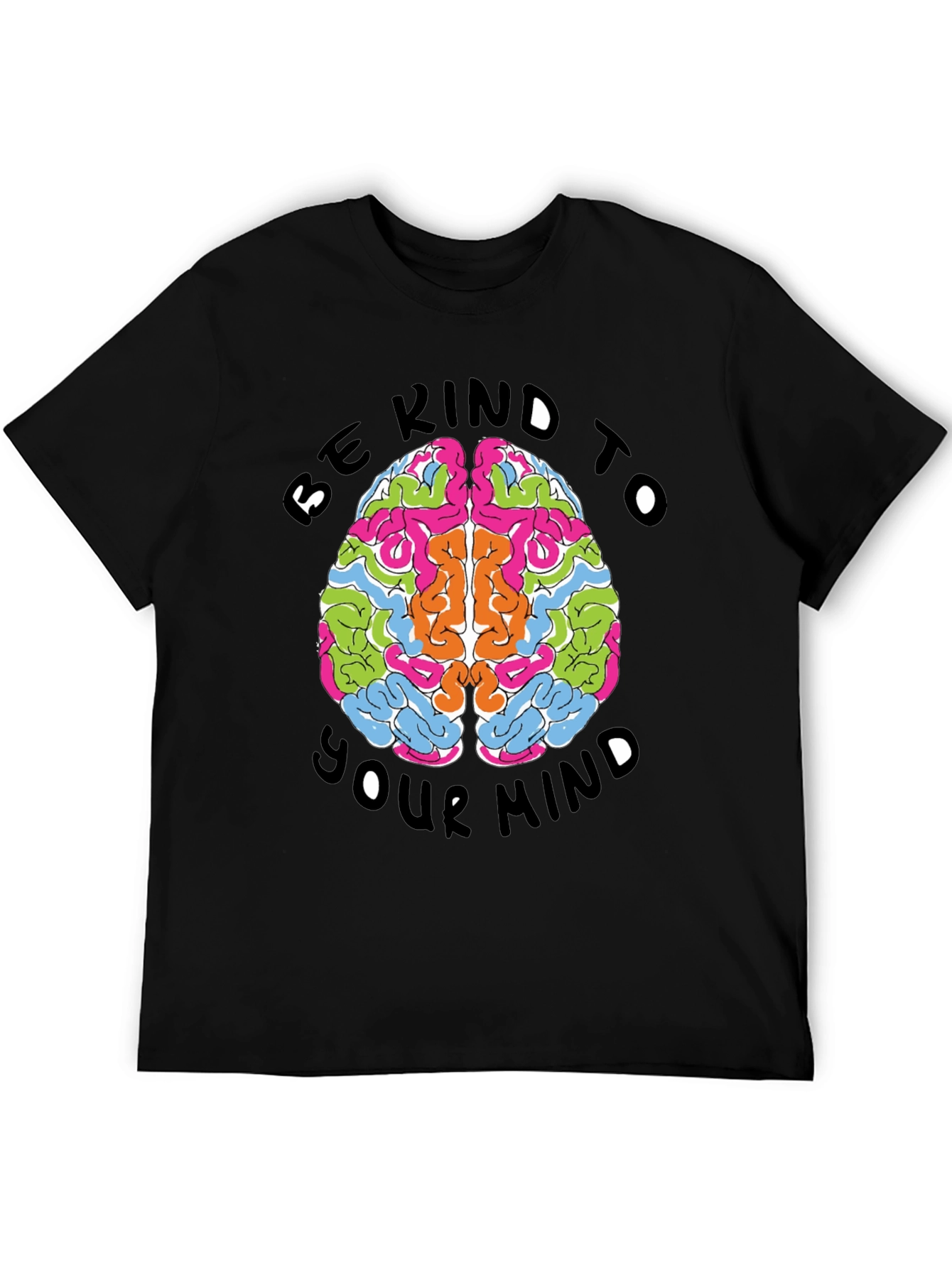 Black Be Kind To Your Mind Graphic Tee - Black Cotton T-Shirt view 5