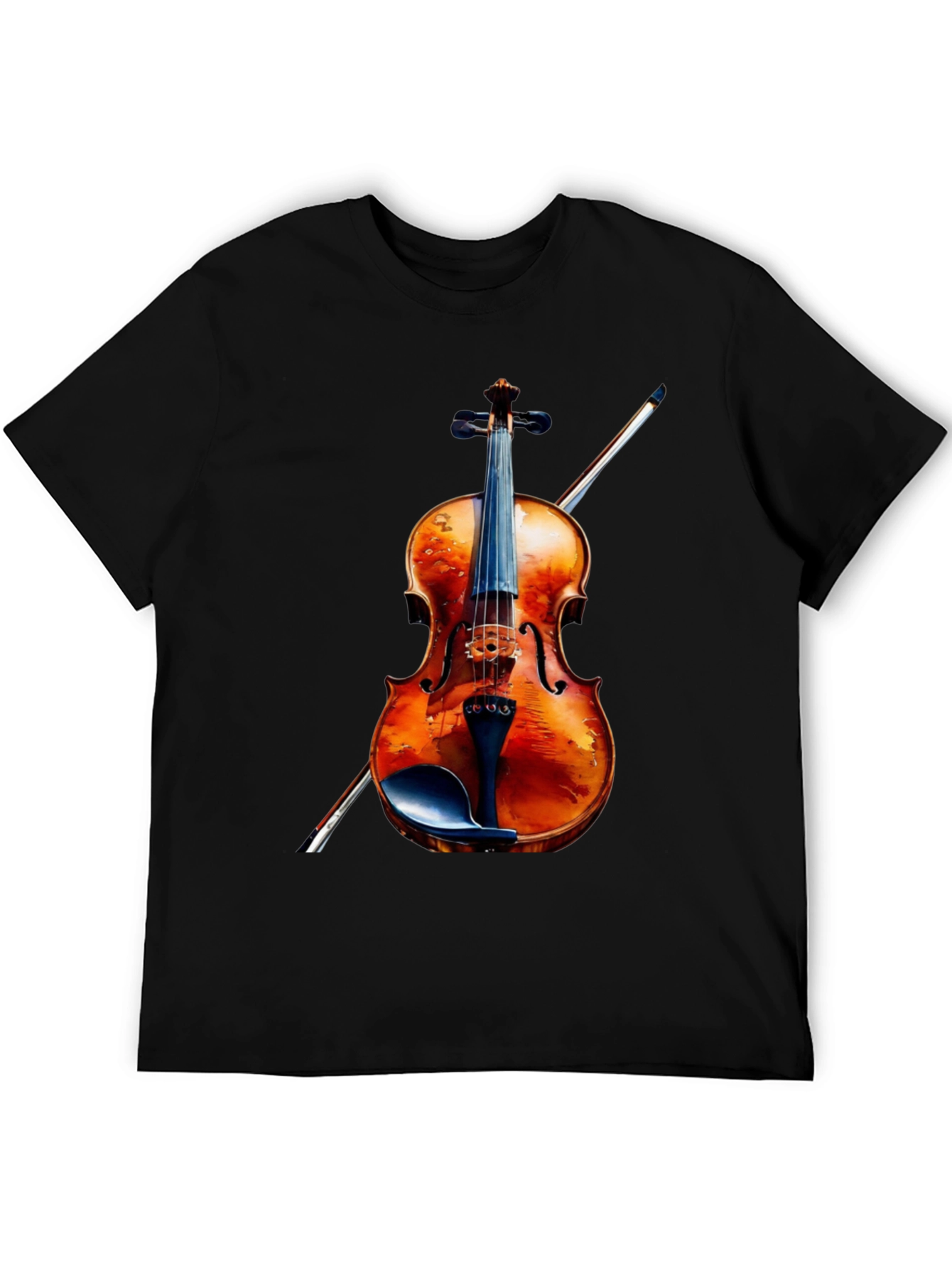 Black Violin Graphic Tee - Musical Instrument Shirt view 5