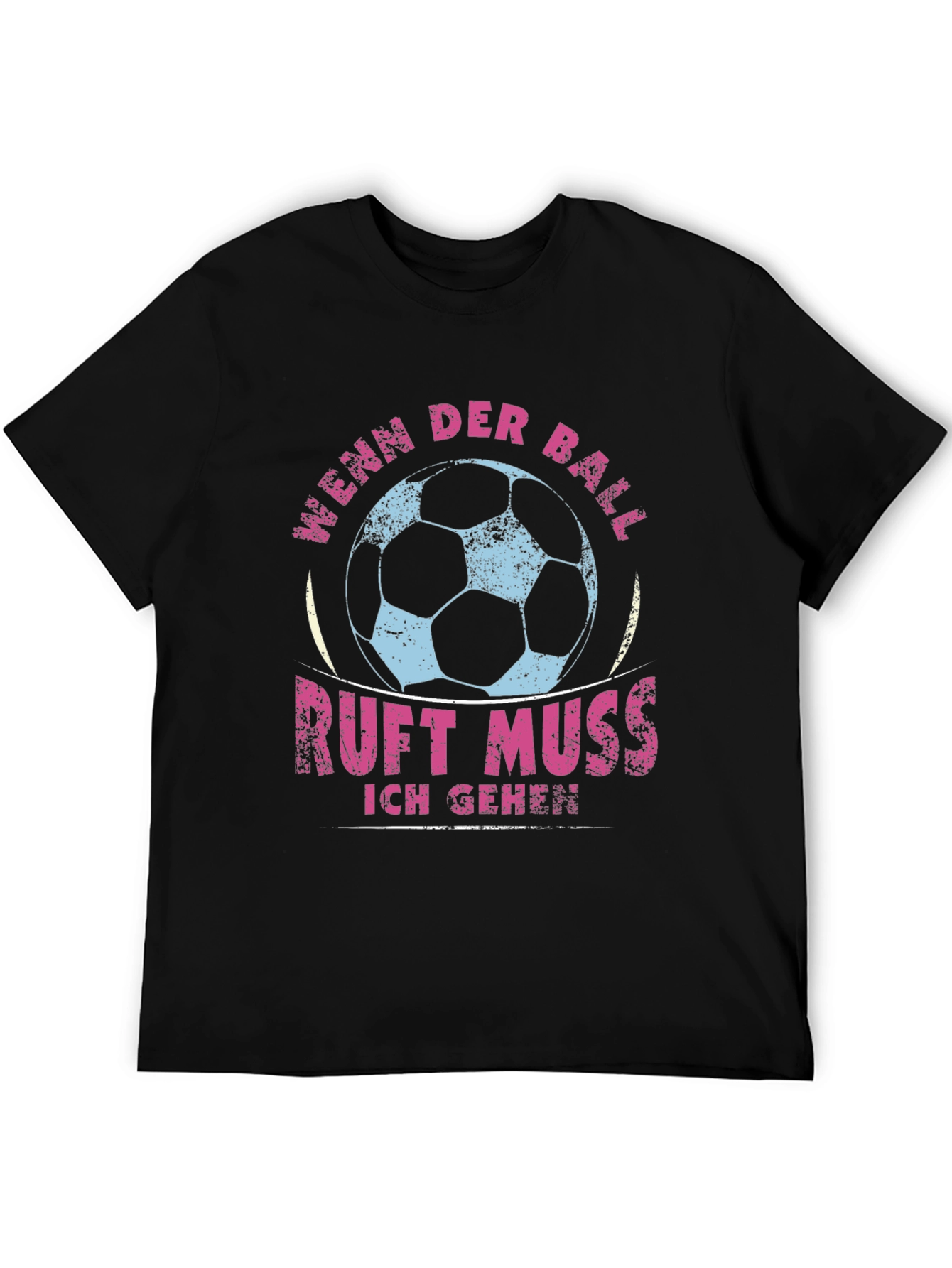 Black Soccer Ball Graphic T-Shirt - "Wenn Der Ball Ruft" view 5
