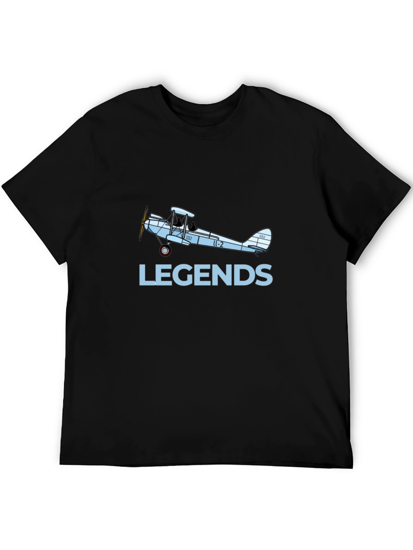Black Legends Biplane Graphic T-Shirt - Black view 5
