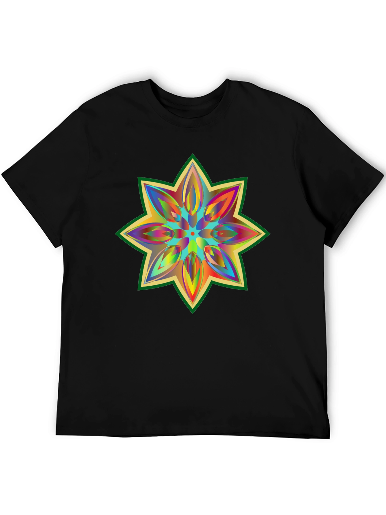 Black Rainbow Star Graphic Tee - Soft Cotton view 5