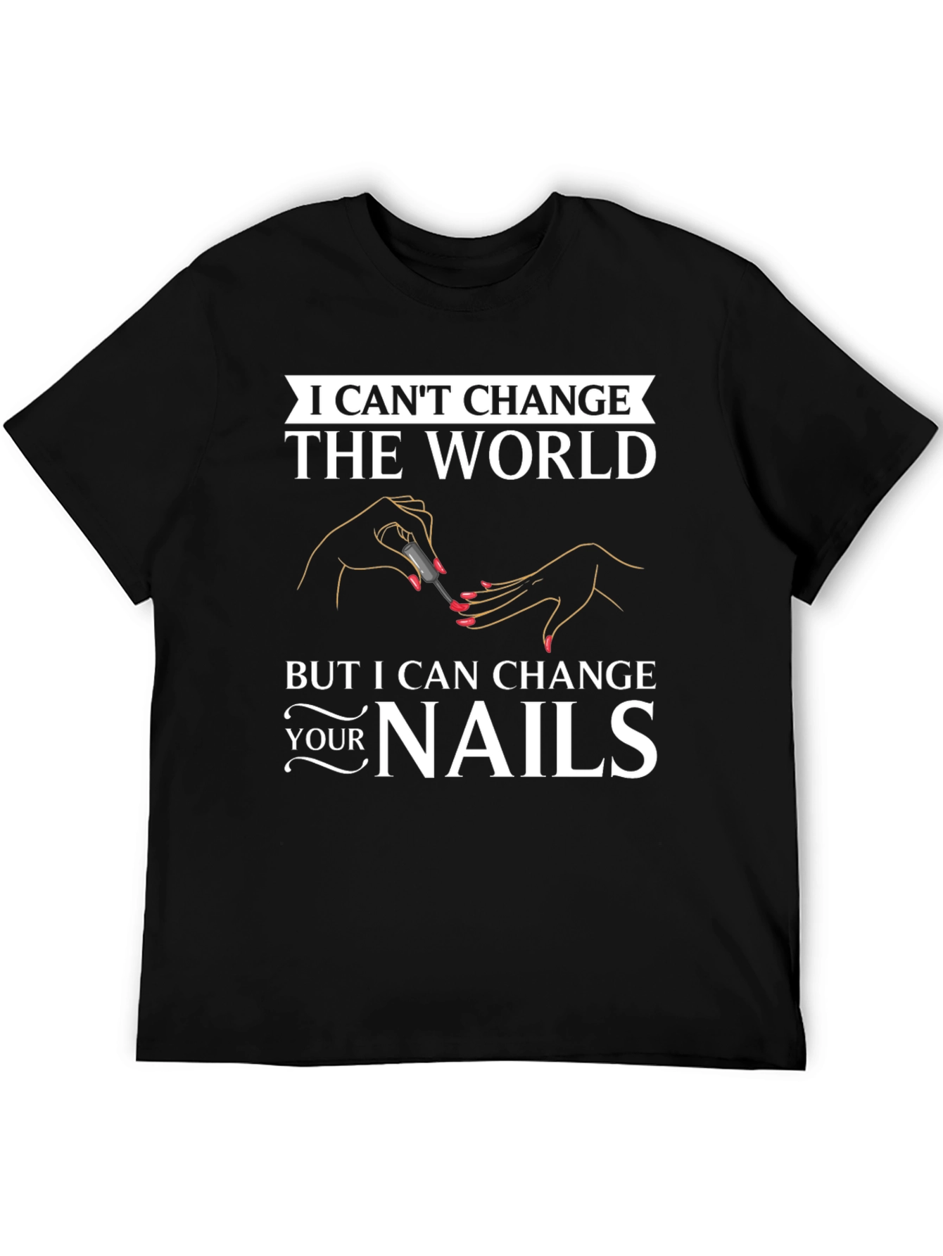 Black Nail Technician Graphic T-Shirt view 5