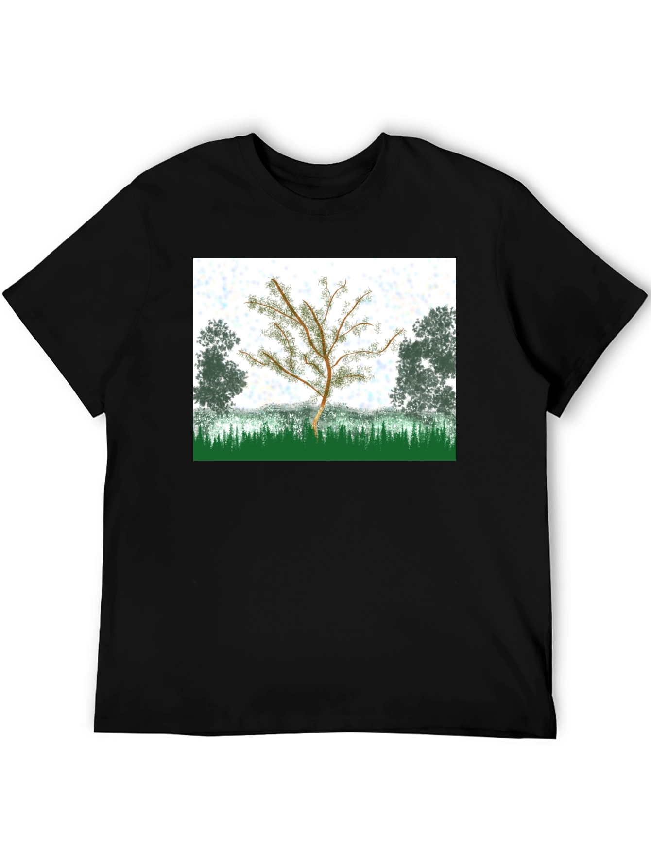 Black Nature Tree Graphic T-Shirt - Black view 5