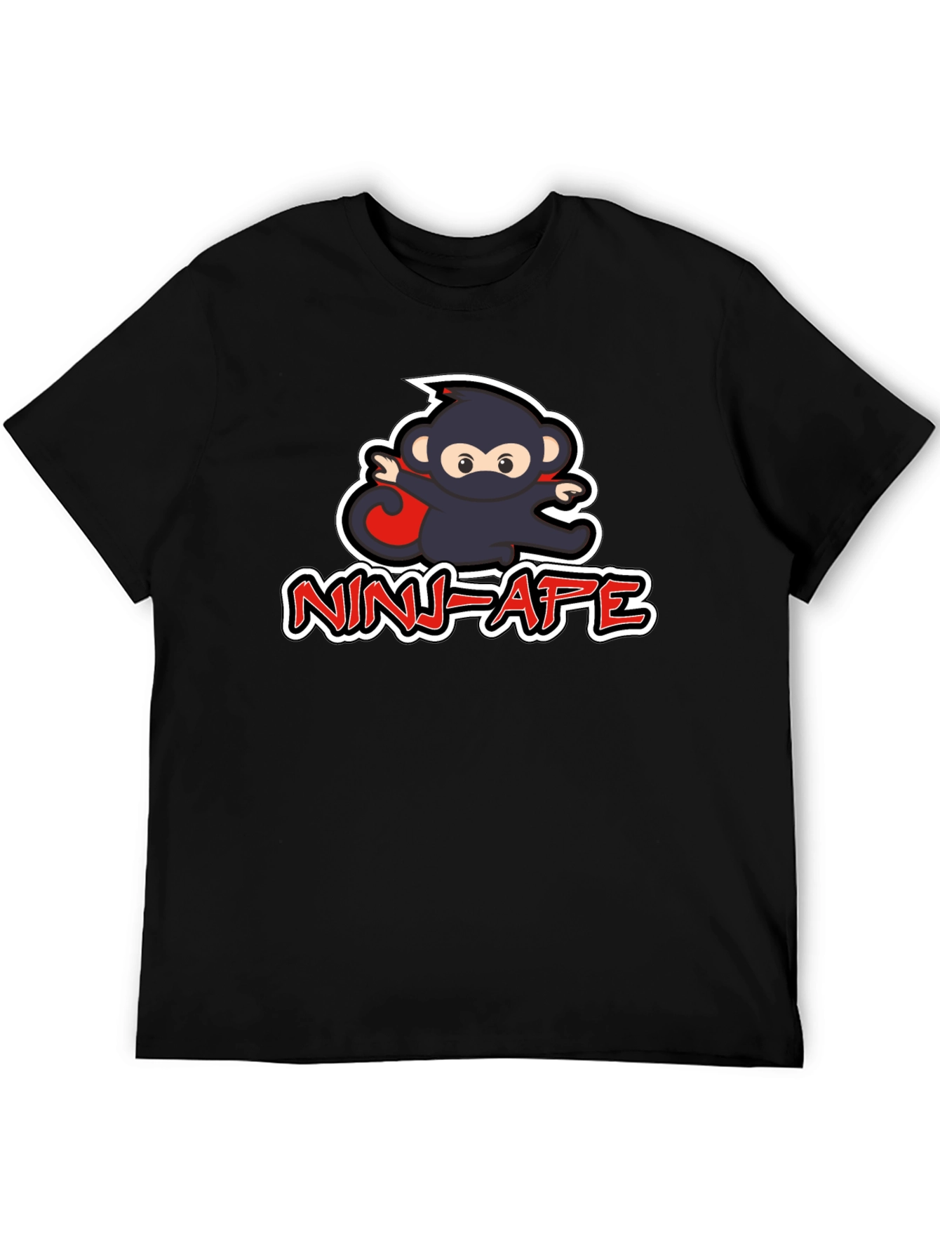 Black Ninja Ape Graphic T-Shirt - Cool & Unique Design view 5