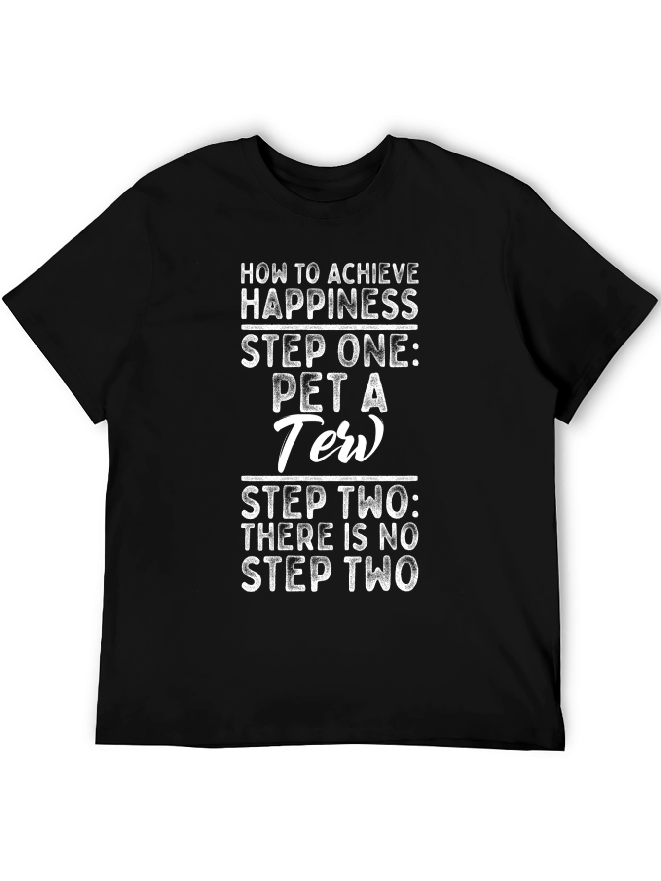 Black How to Achieve Happiness Pet T-Shirt view 5