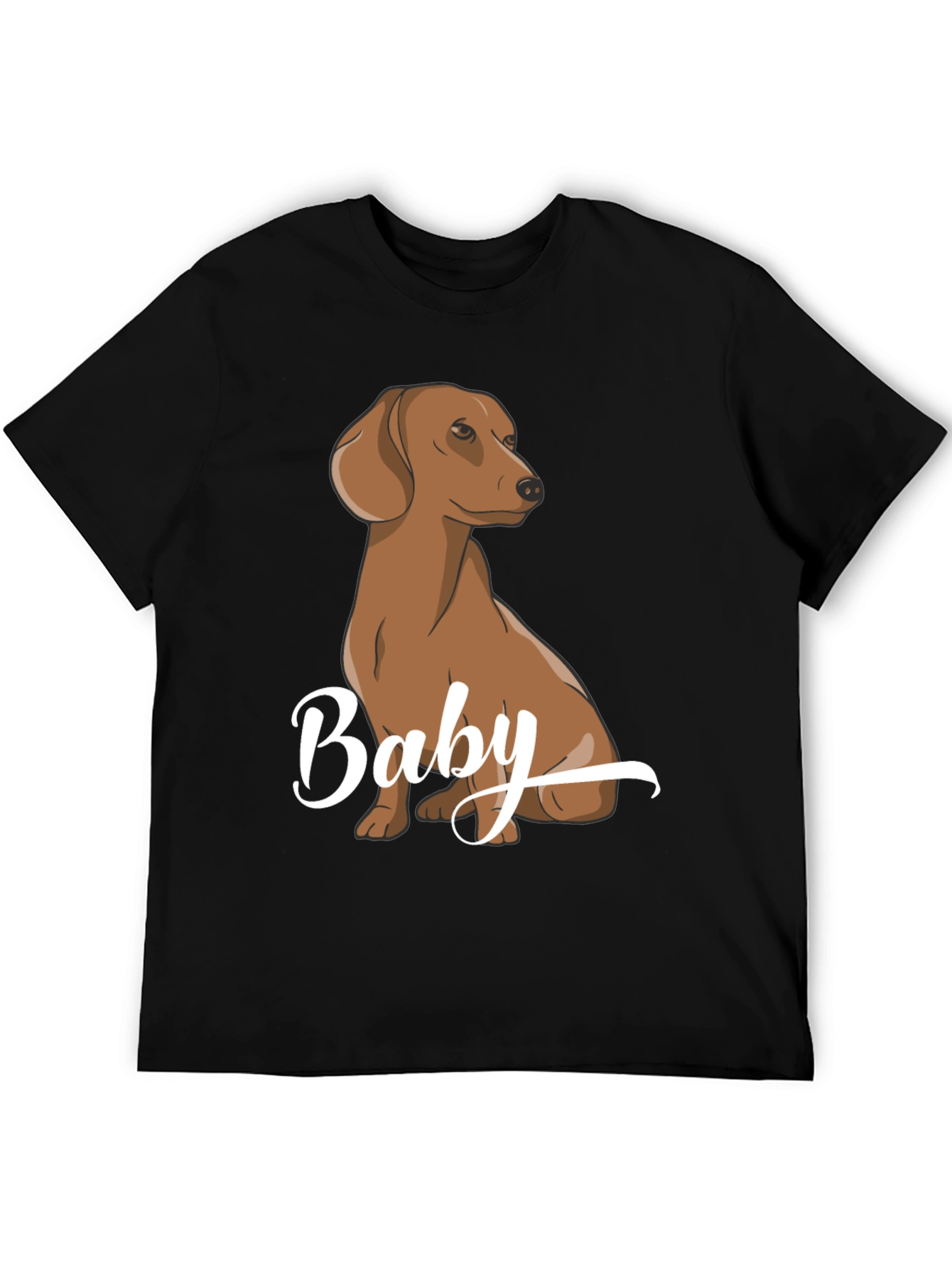 Black Dachshund Baby Graphic Tee, Black view 5
