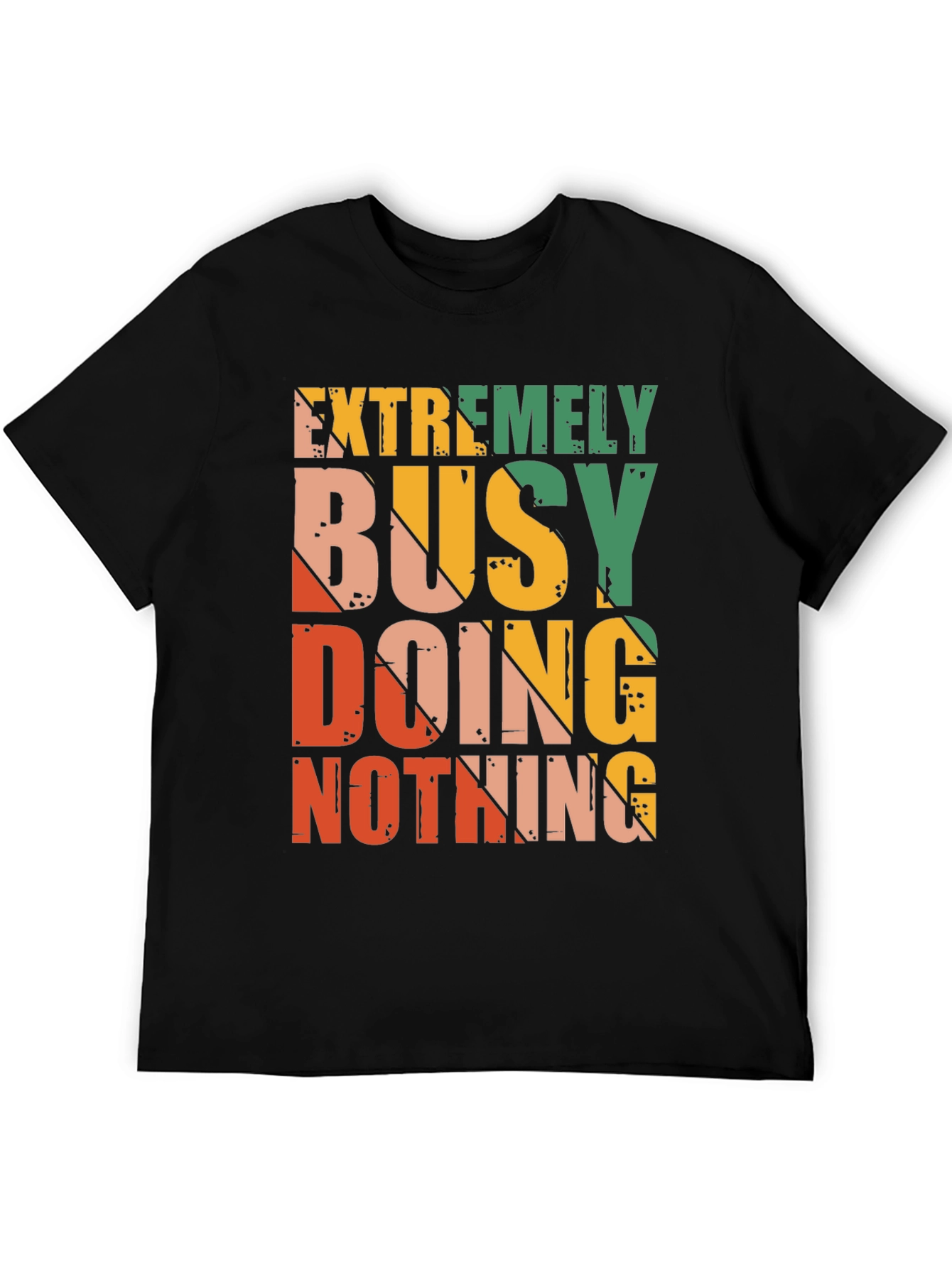 Black Extremely Busy Doing Nothing Graphic Tee view 5