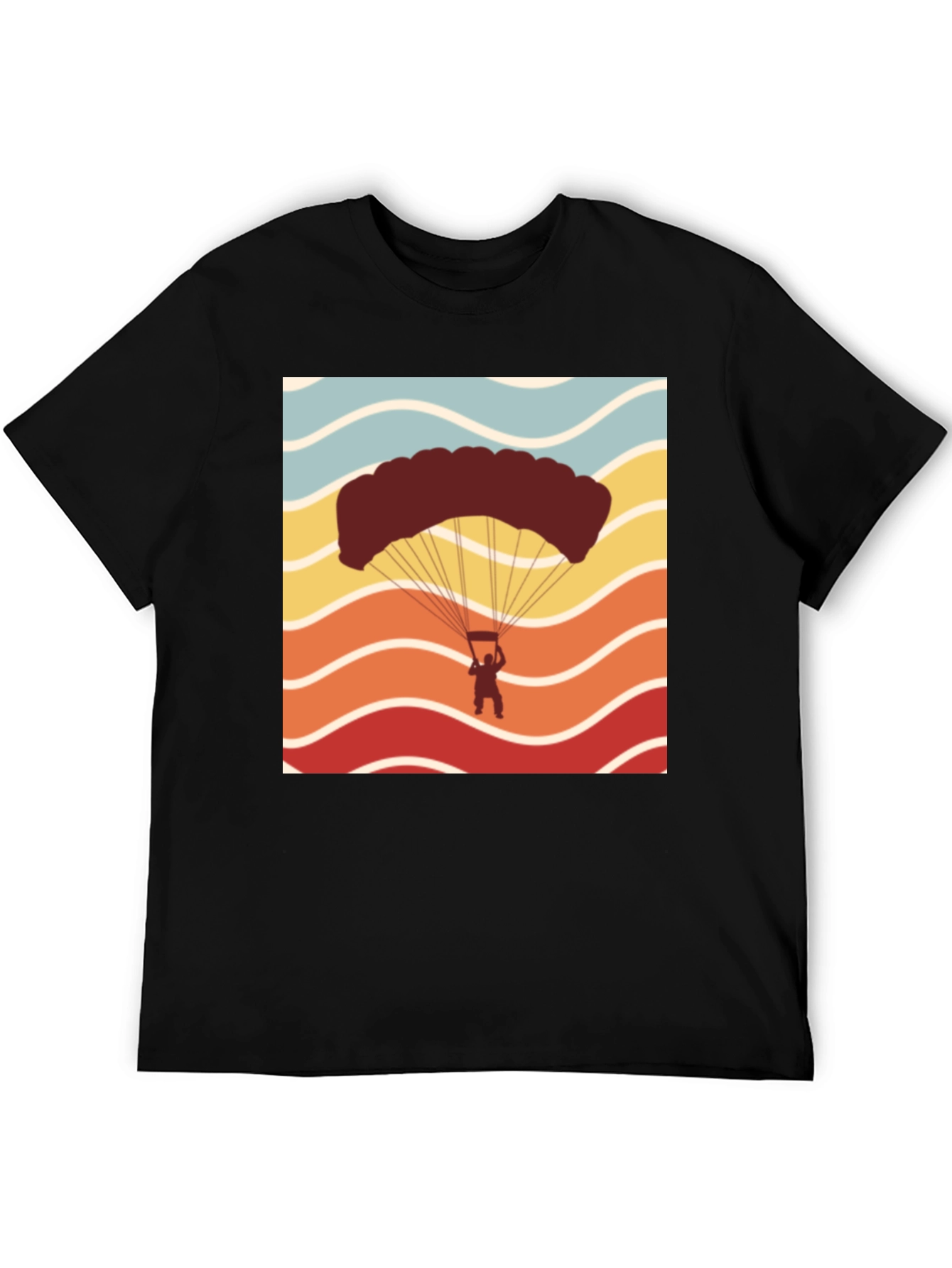 Black Retro Skydiving T-Shirt - Adventure Seeker Tee view 5