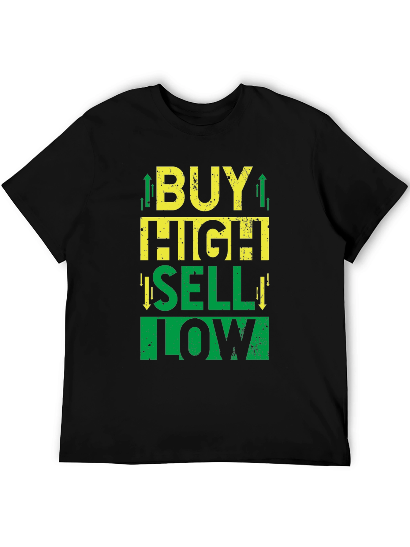 Black Buy High Sell Low T-Shirt - Stock Market Trader Tee view 5