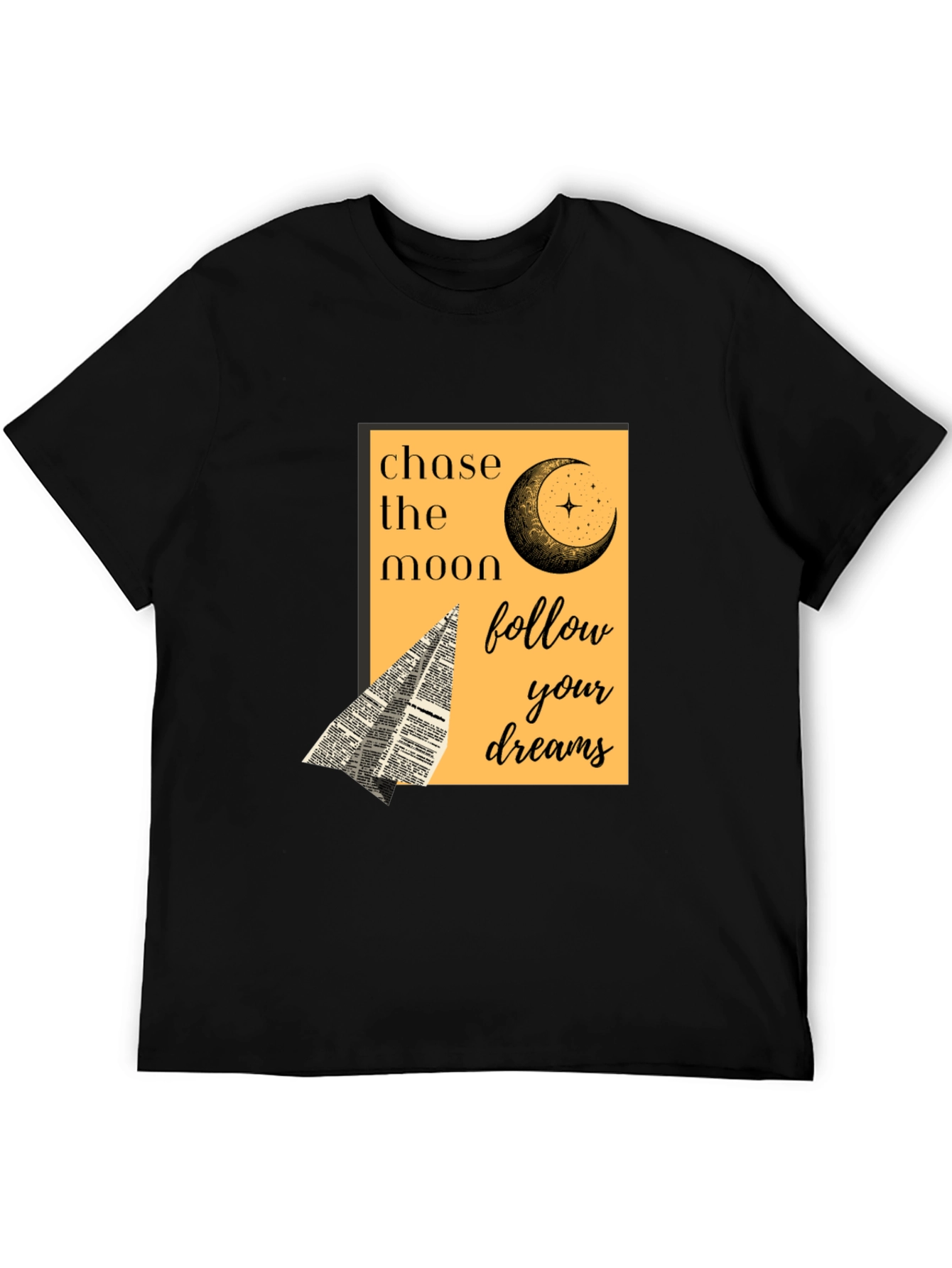 Black Chase the Moon Graphic Tee - Follow Your Dreams view 5