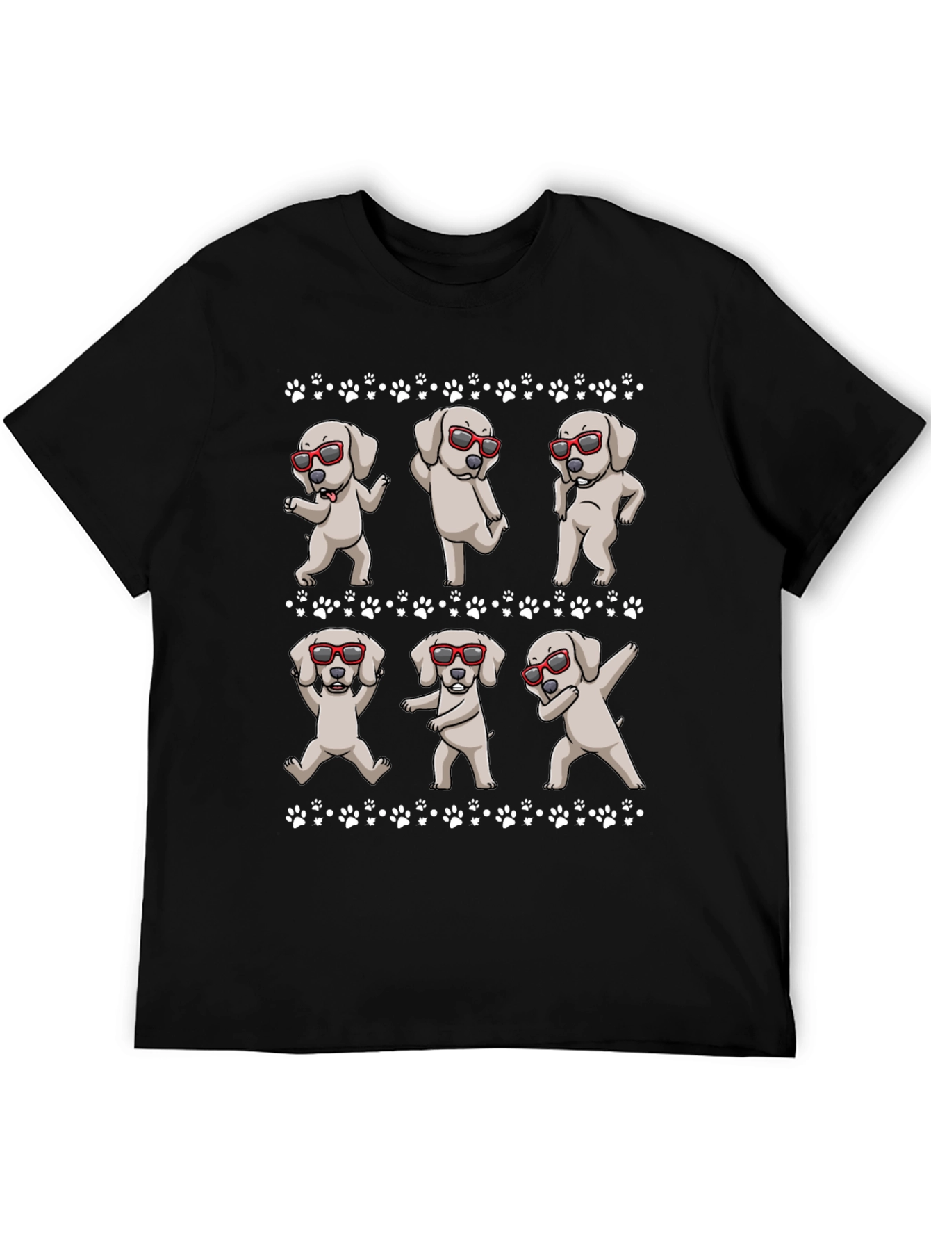 Black Dabbing Dog T-Shirt - Trendy & Fun! view 5