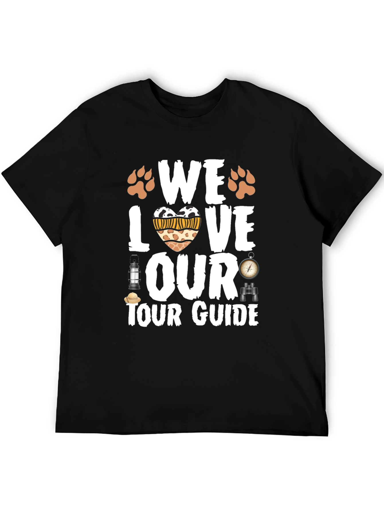 Black Safari Tour Guide Love Graphic Tee view 5