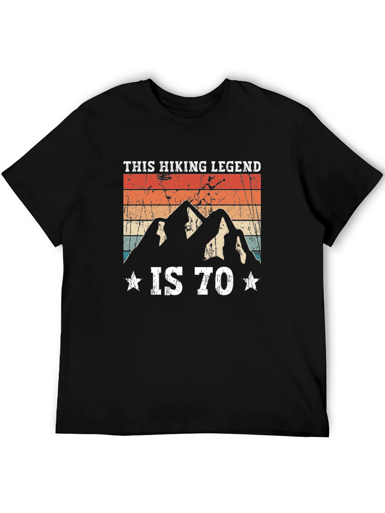 Black Hiking Legend 70th Birthday T-Shirt view 5