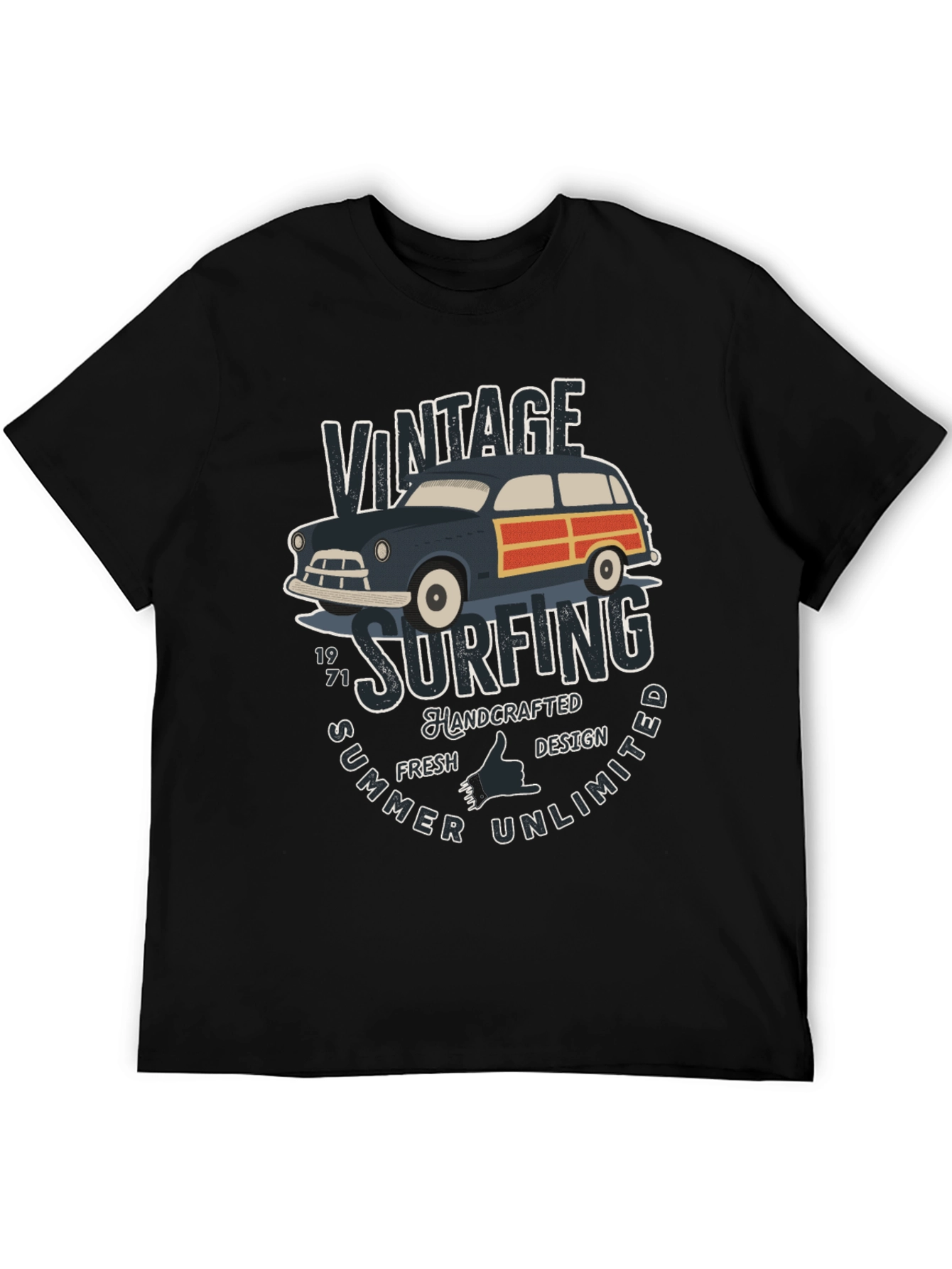 Black Vintage Surfing T-Shirt - Summer Unlimited view 5