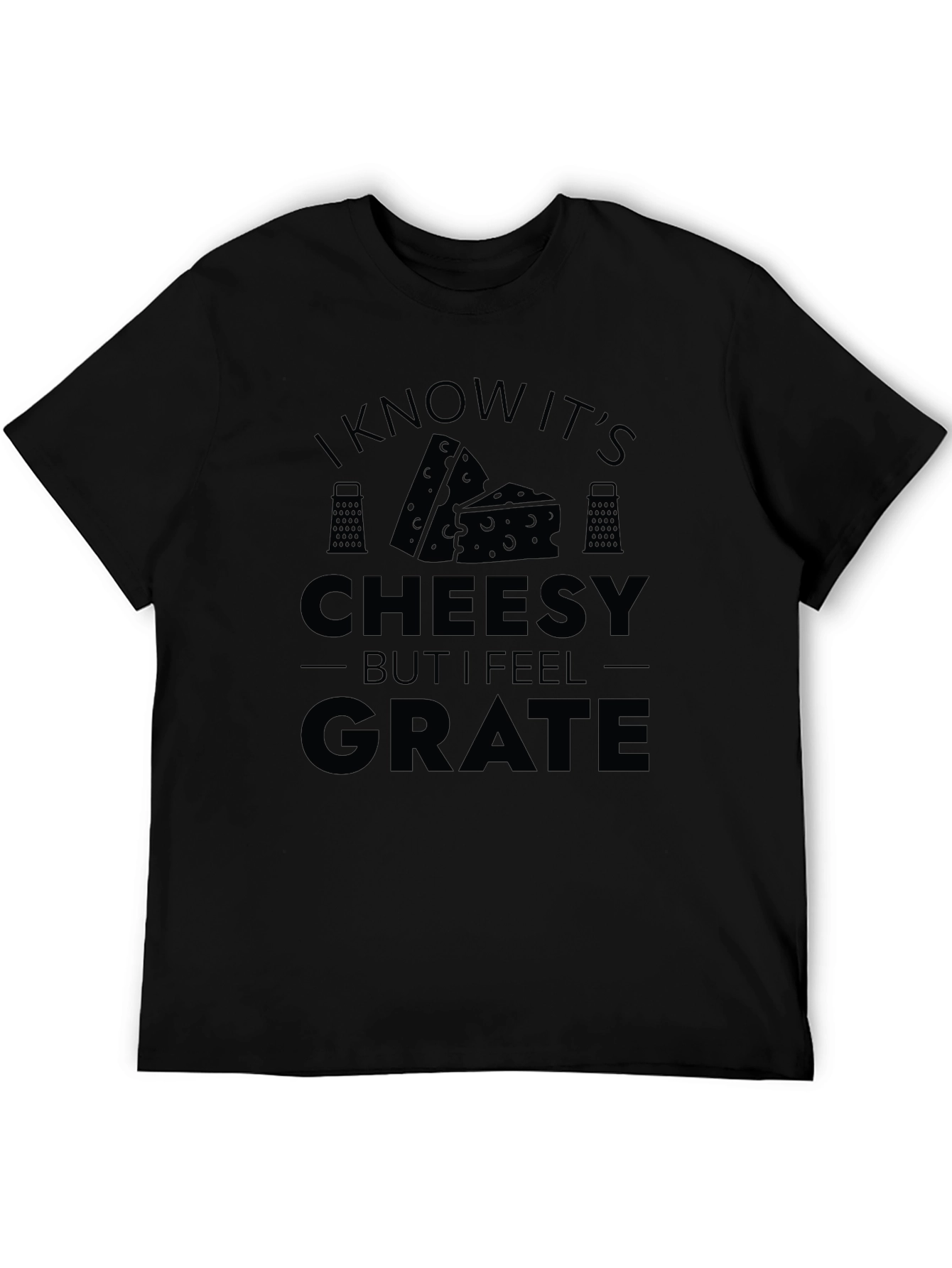 Black Funny Cheesy Grate T-Shirt view 5