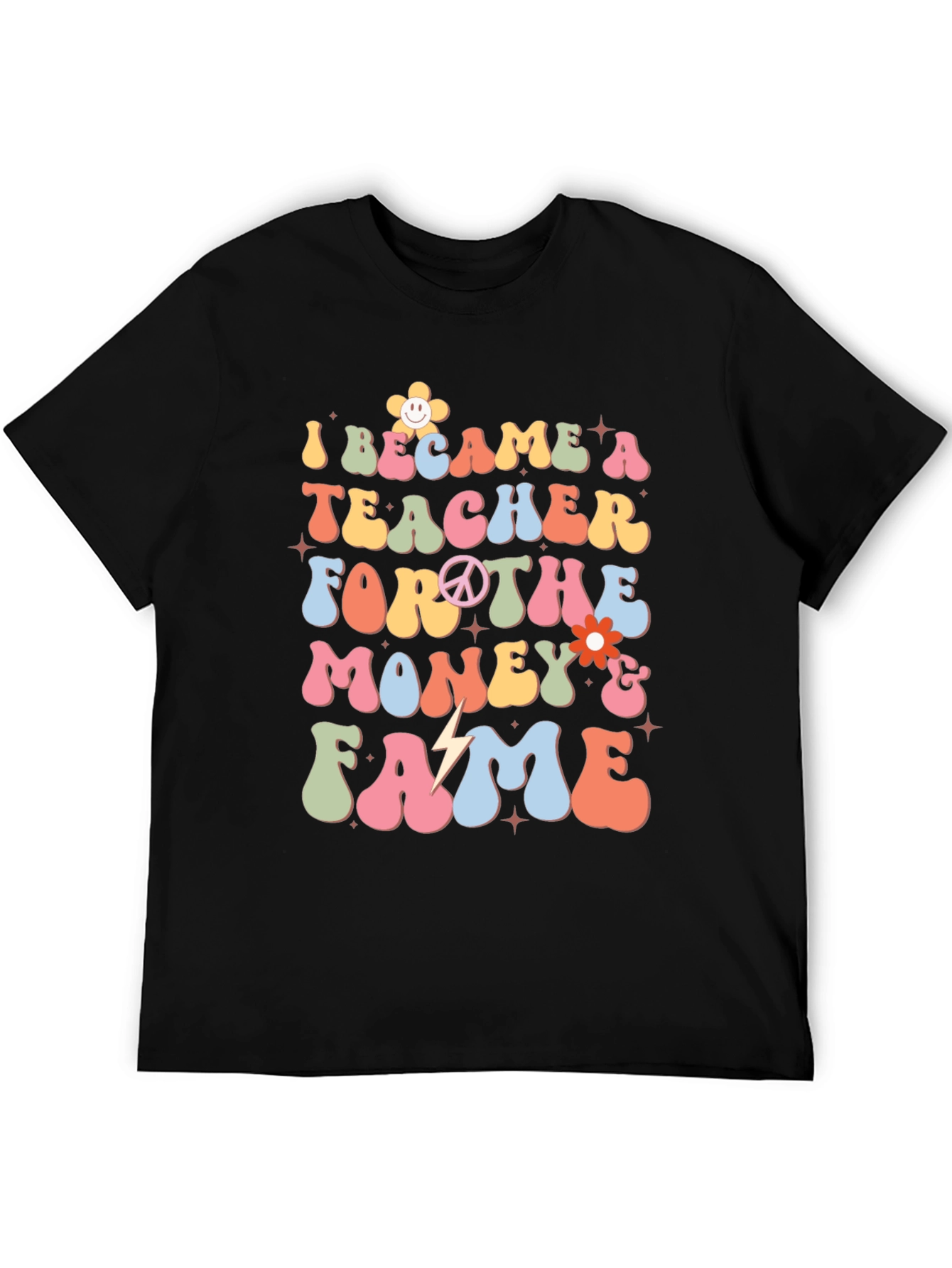 Black Teacher For The Money and Fame Graphic T-Shirt view 5