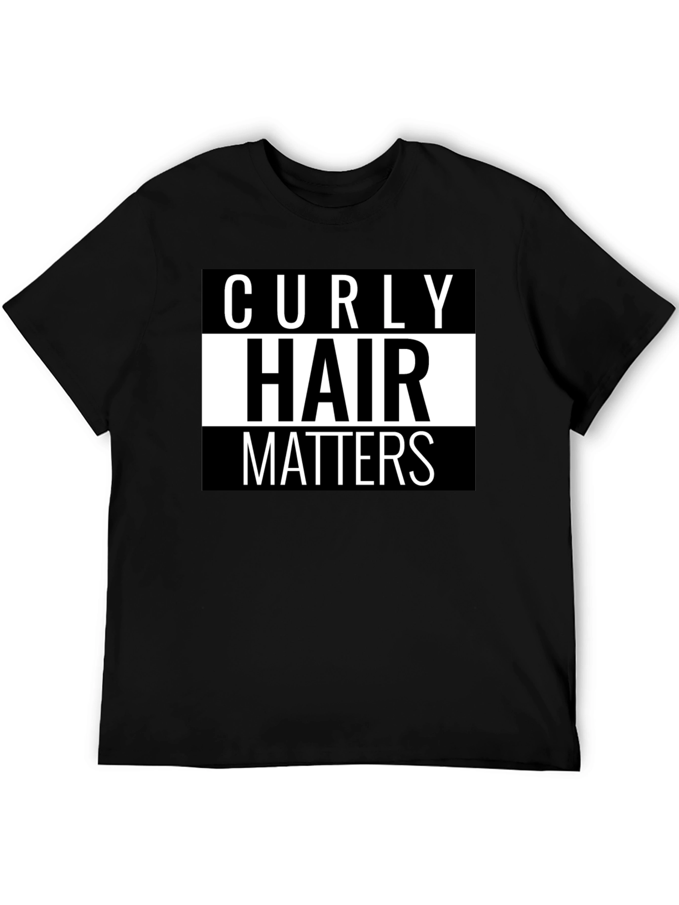 Black Curly Hair Matters Graphic Tee - Black Cotton T-Shirt view 5