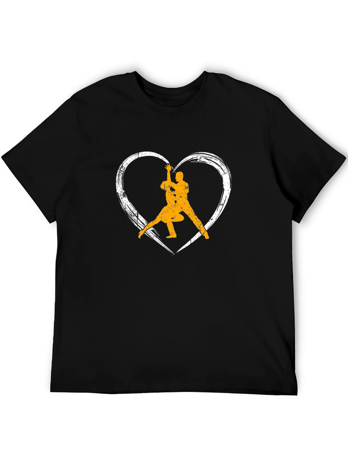 Black Dance Lover's Black T-Shirt - Heart Graphic view 5