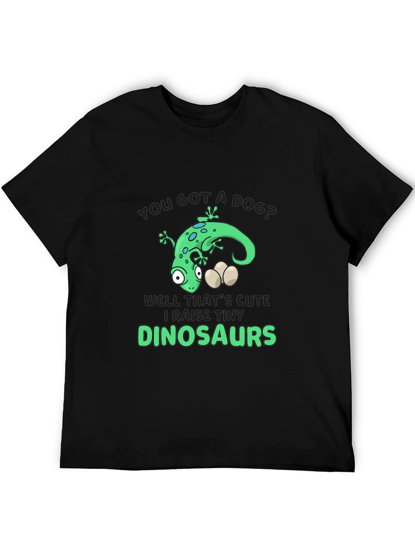 Black Funny Lizard Dinosaur T-Shirt view 5