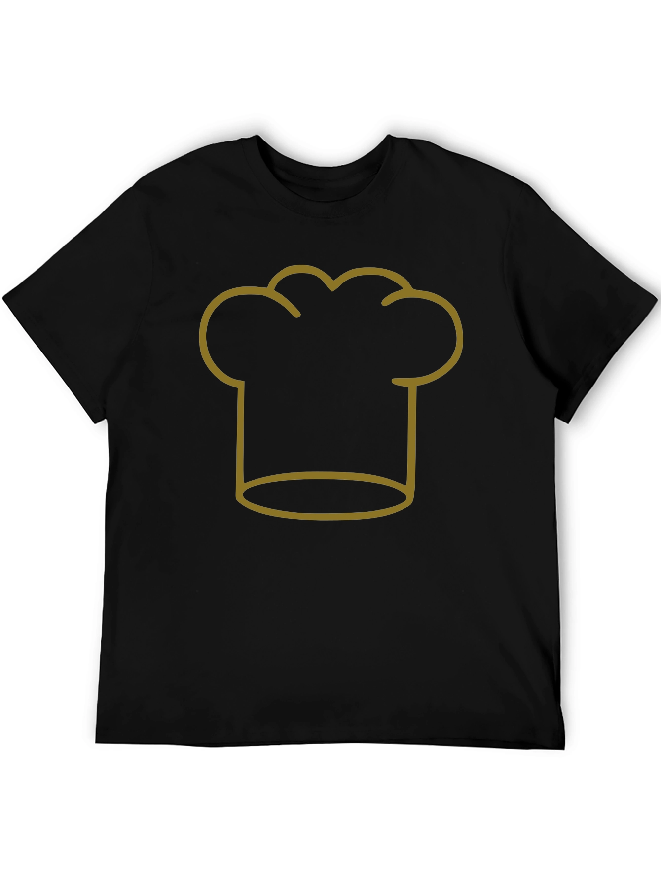 Black Chef Hat Outline T-Shirt view 5