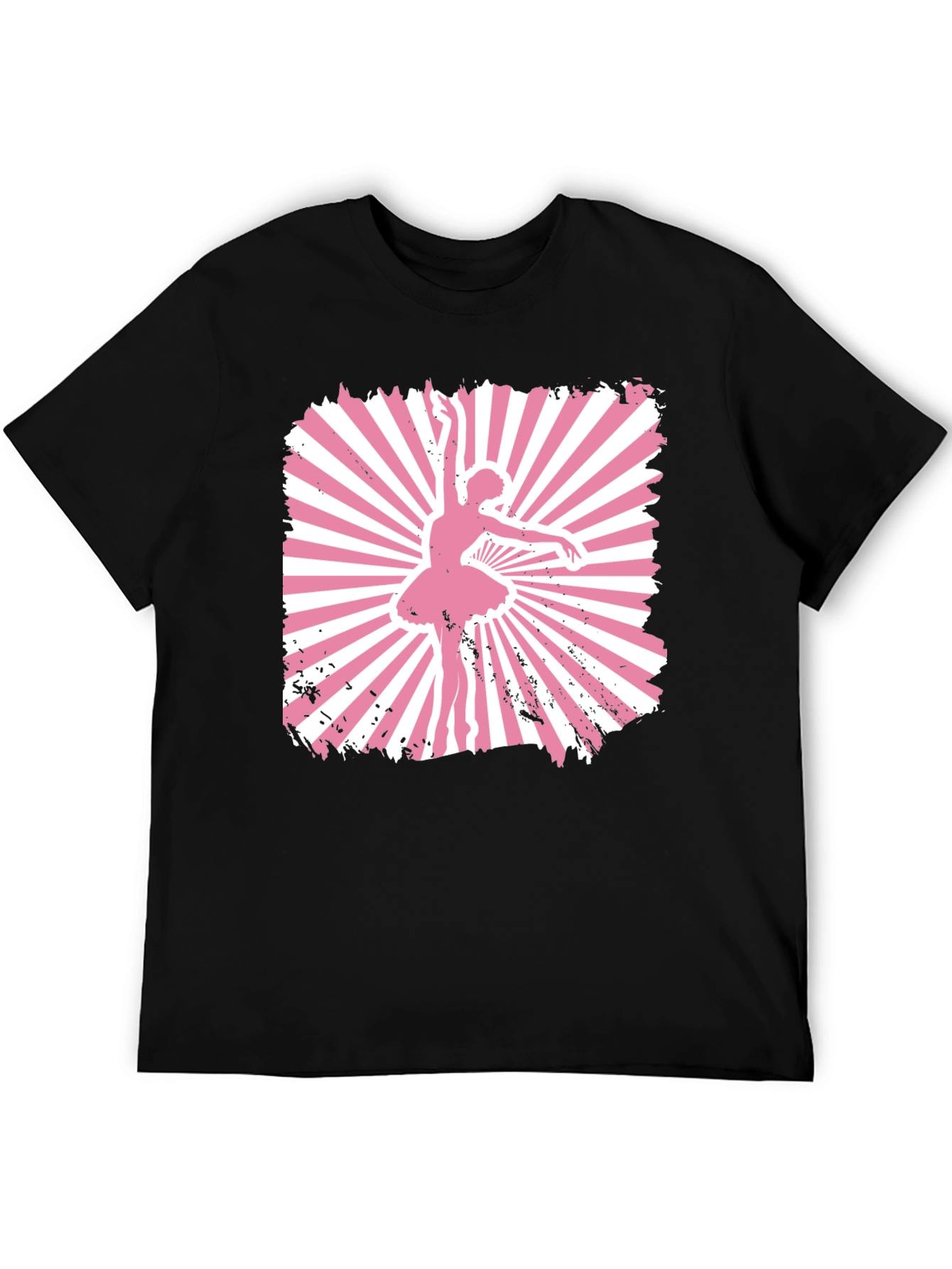 Black Ballerina Graphic T-Shirt - Pink Dancer Design view 5