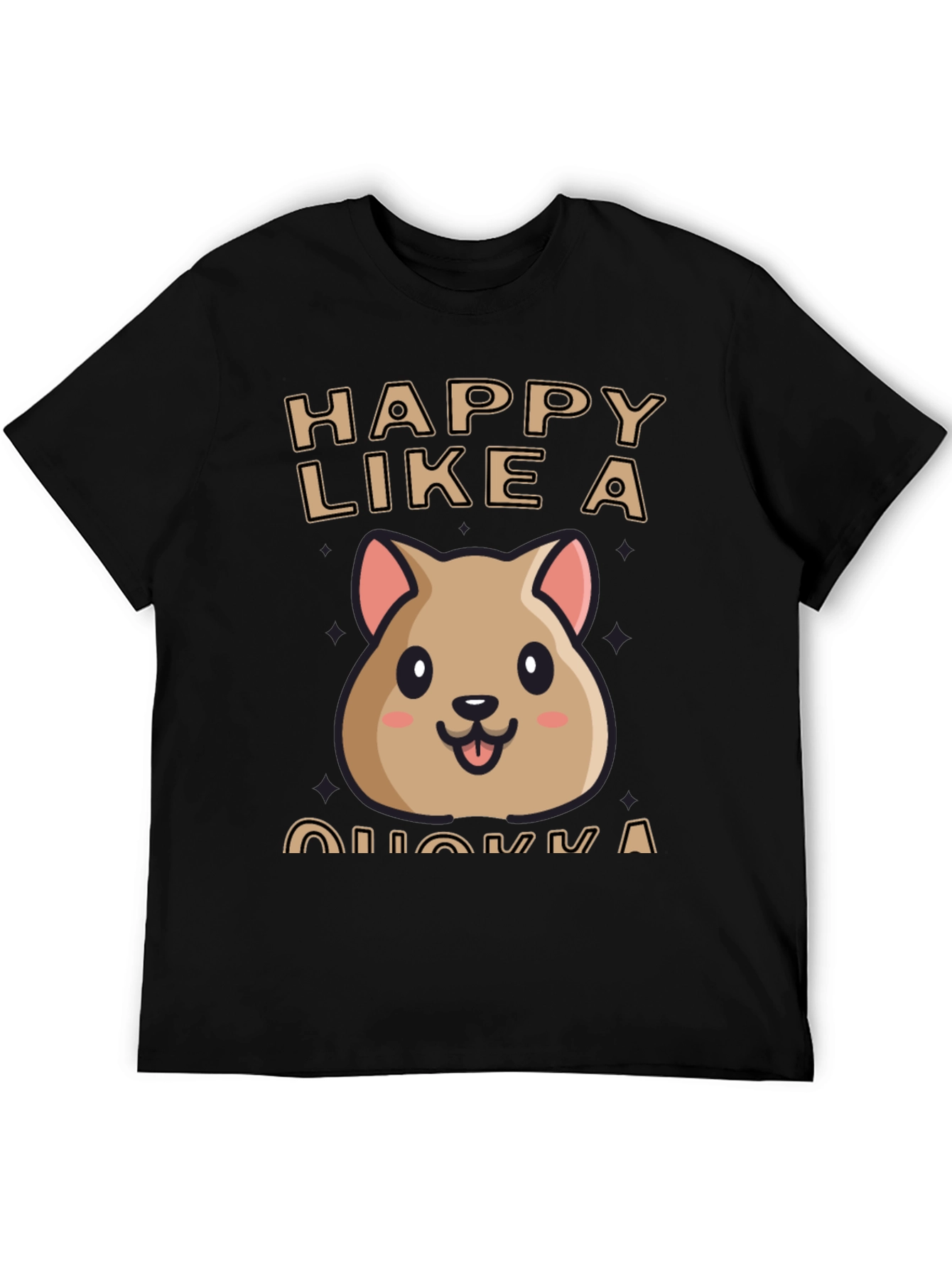 Black Happy Quokka T-Shirt - Cute Animal Graphic Tee view 5