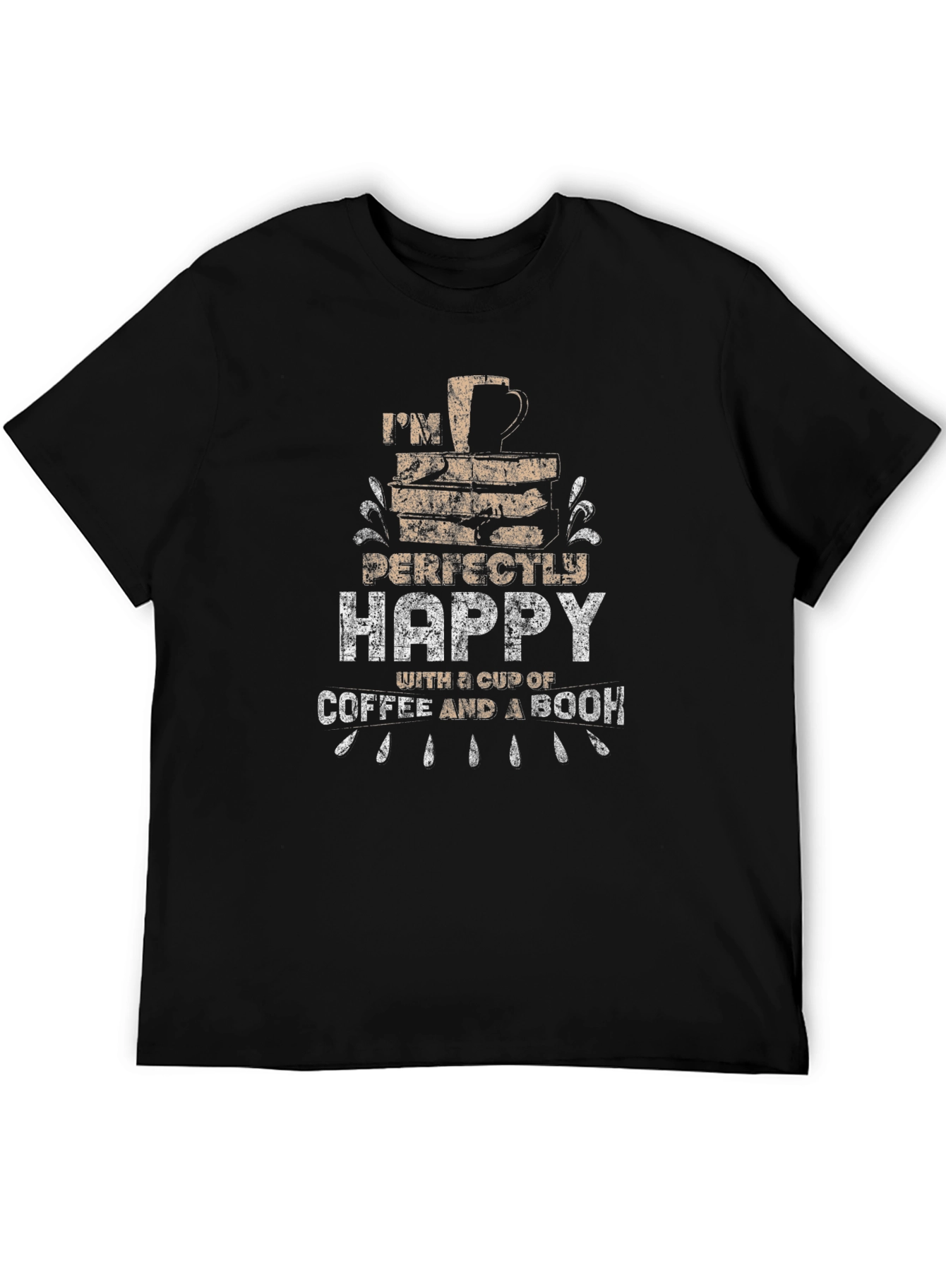 Black Happy Coffee & Book T-Shirt - Relax & Read! view 5