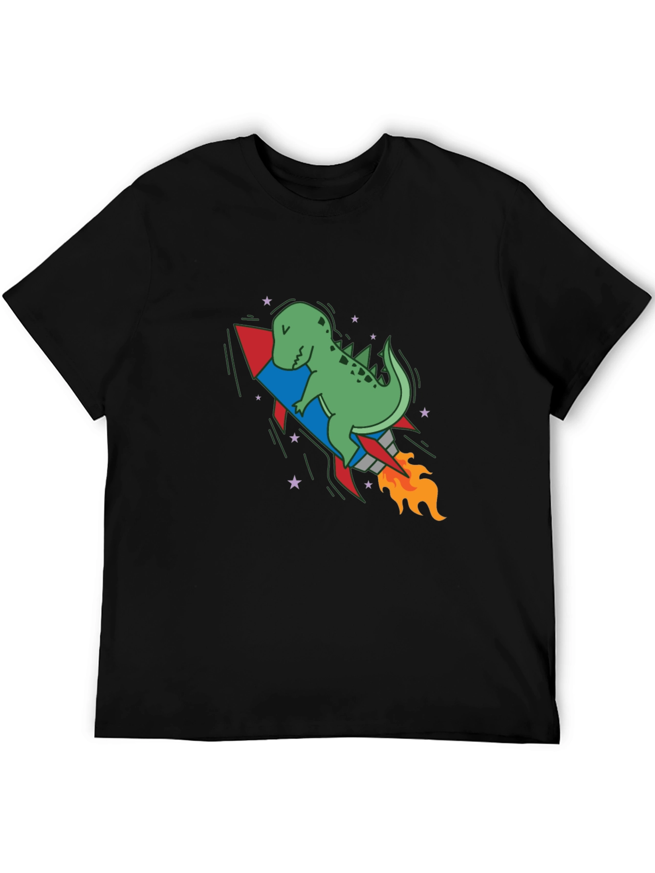 Black Dino Rocket Black T-Shirt view 5