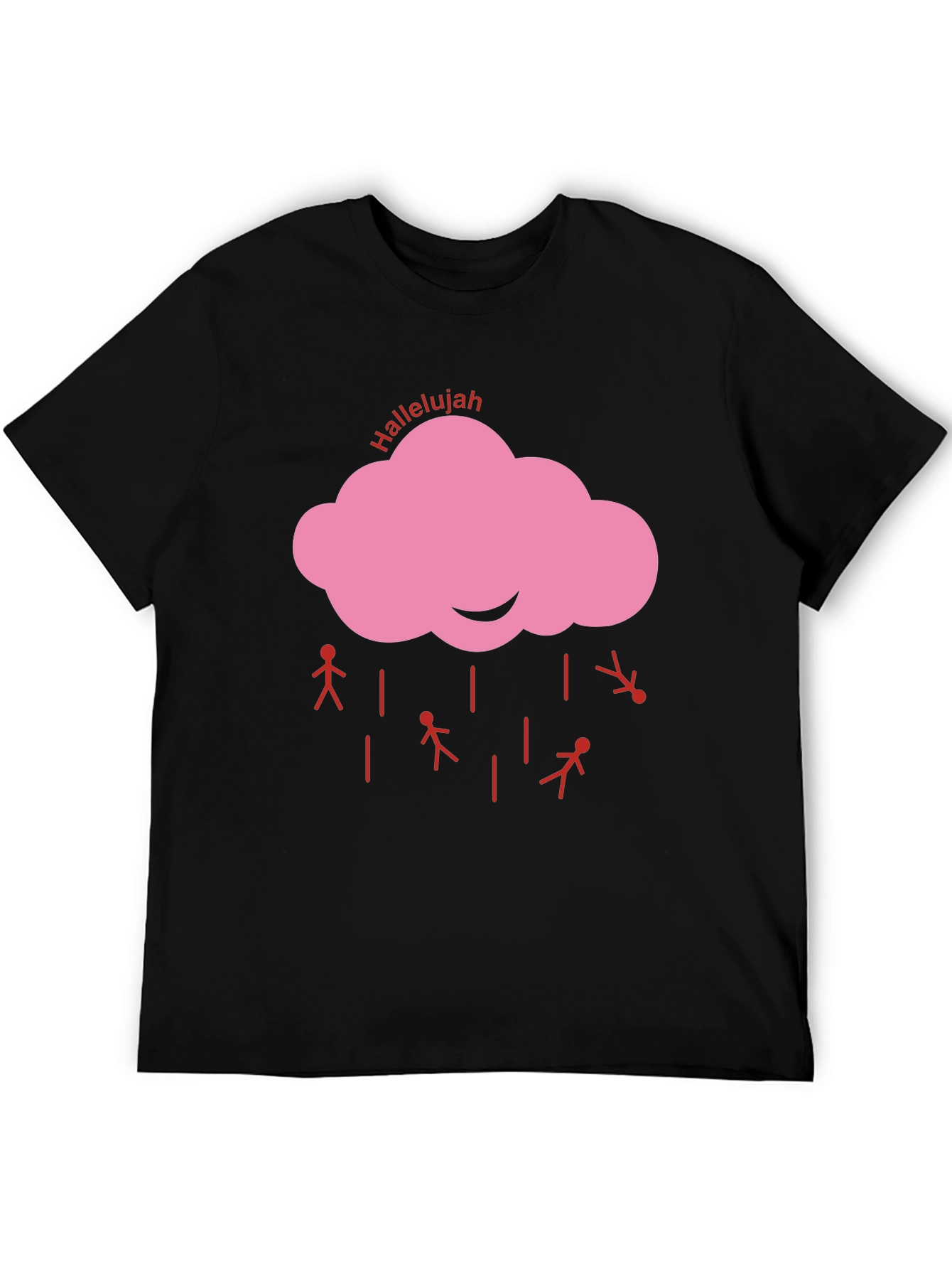 Black Hallelujah Falling Men T-Shirt - Funny Novelty Tee view 5