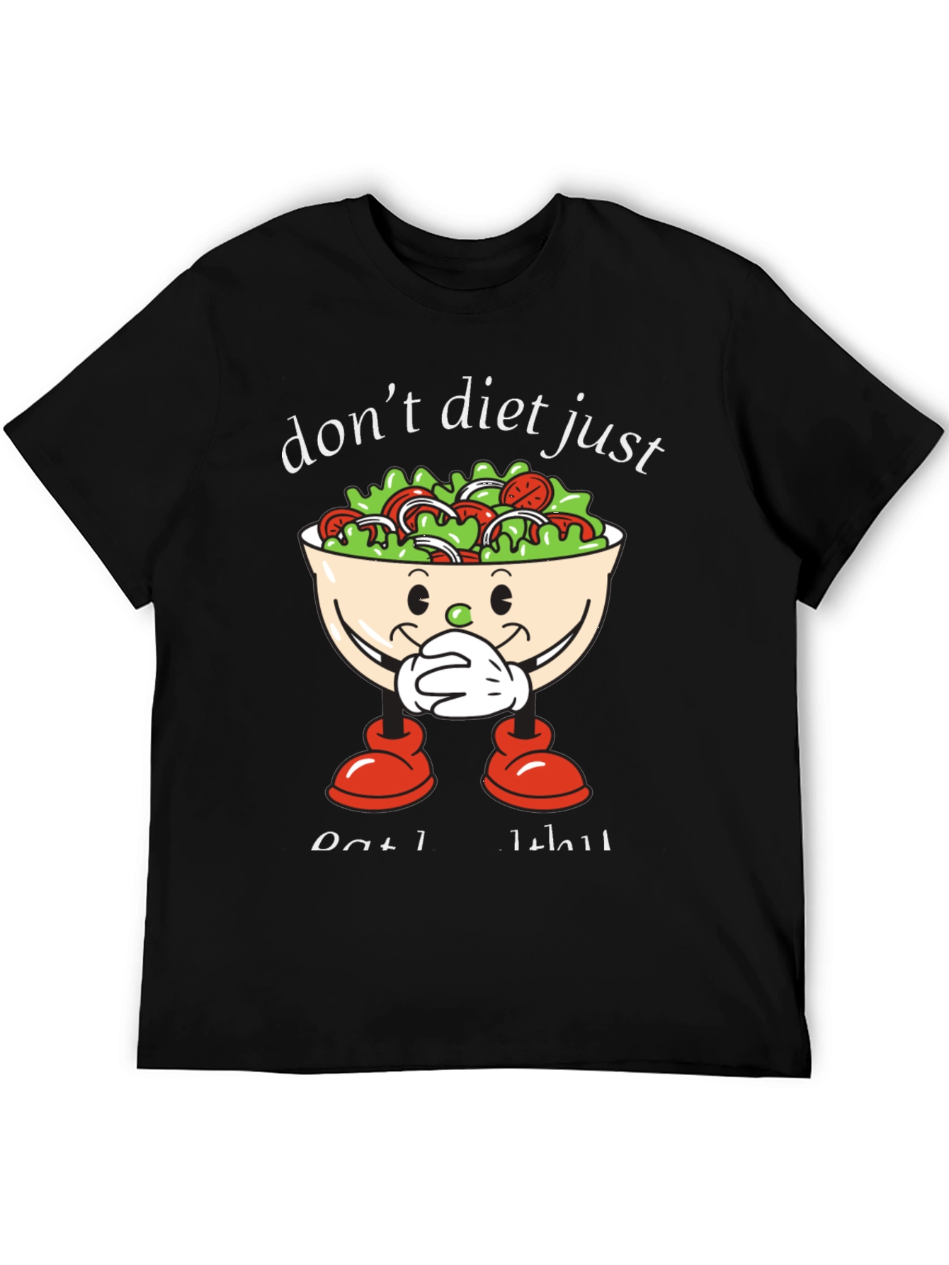 Black Don't Diet Just Eat Salad T-Shirt view 5