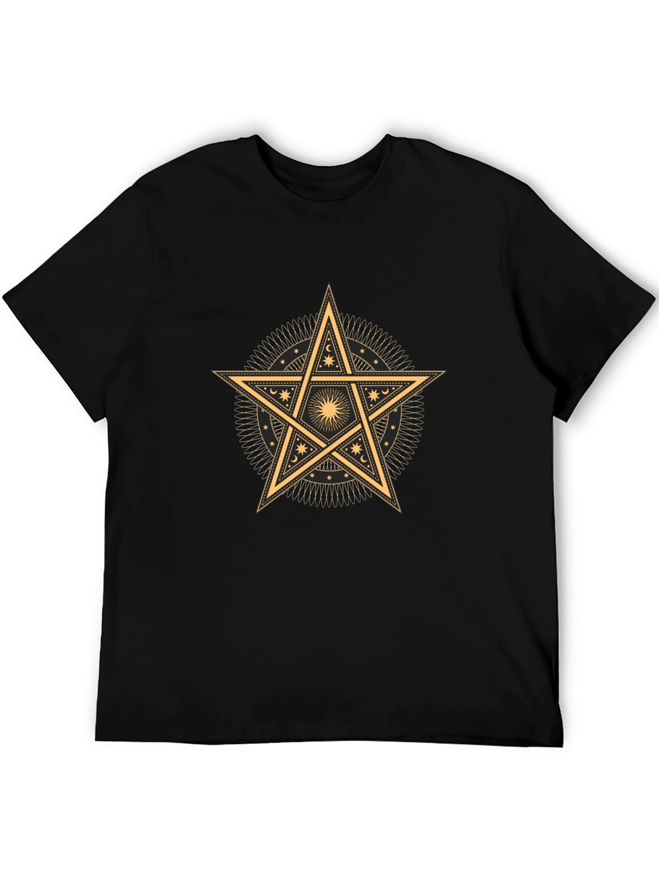 Black Occult Star Graphic Tee - Black Cotton Blend view 5