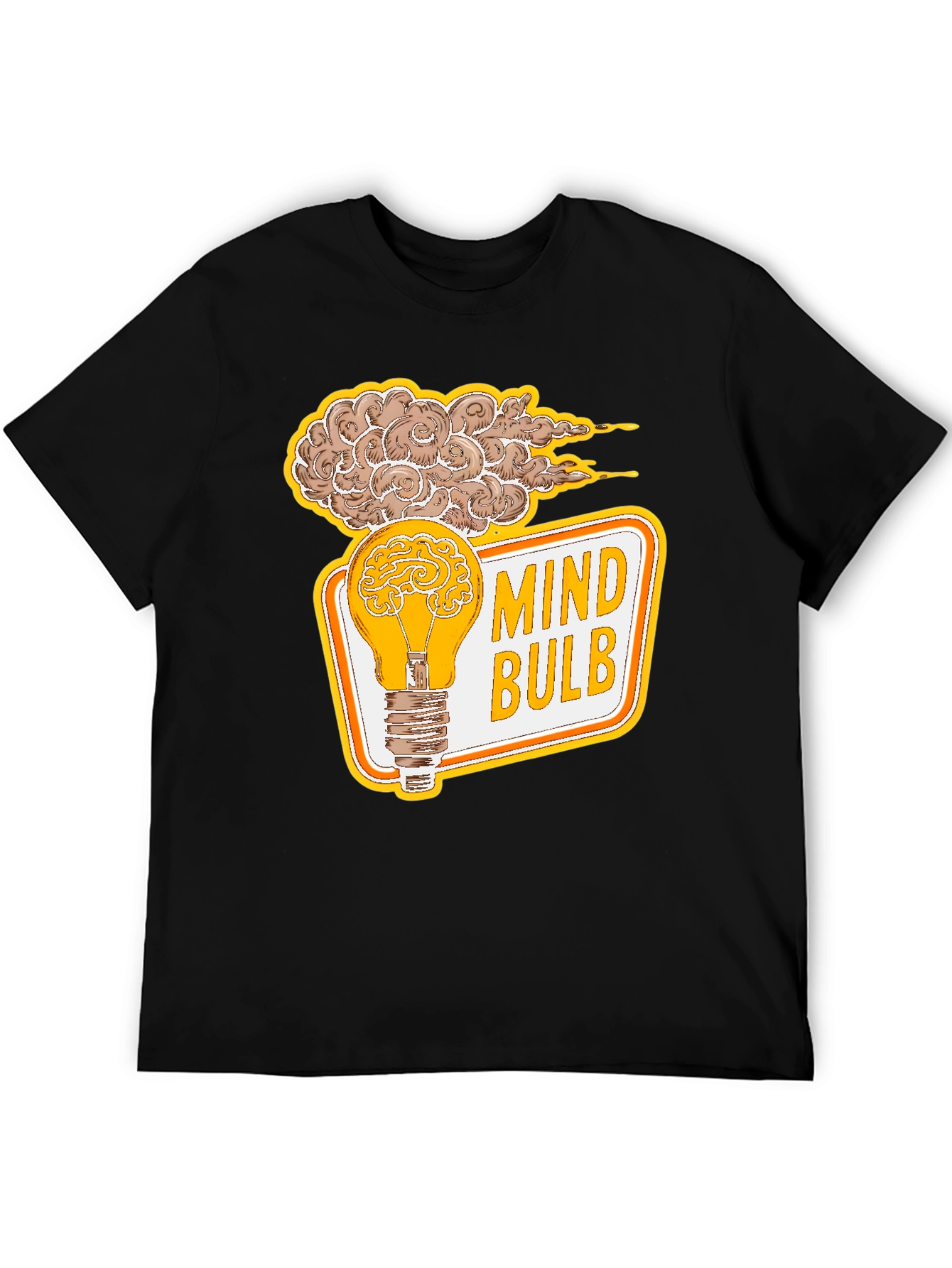 Black Mind Bulb Graphic T-Shirt - Brain Power Tee view 5