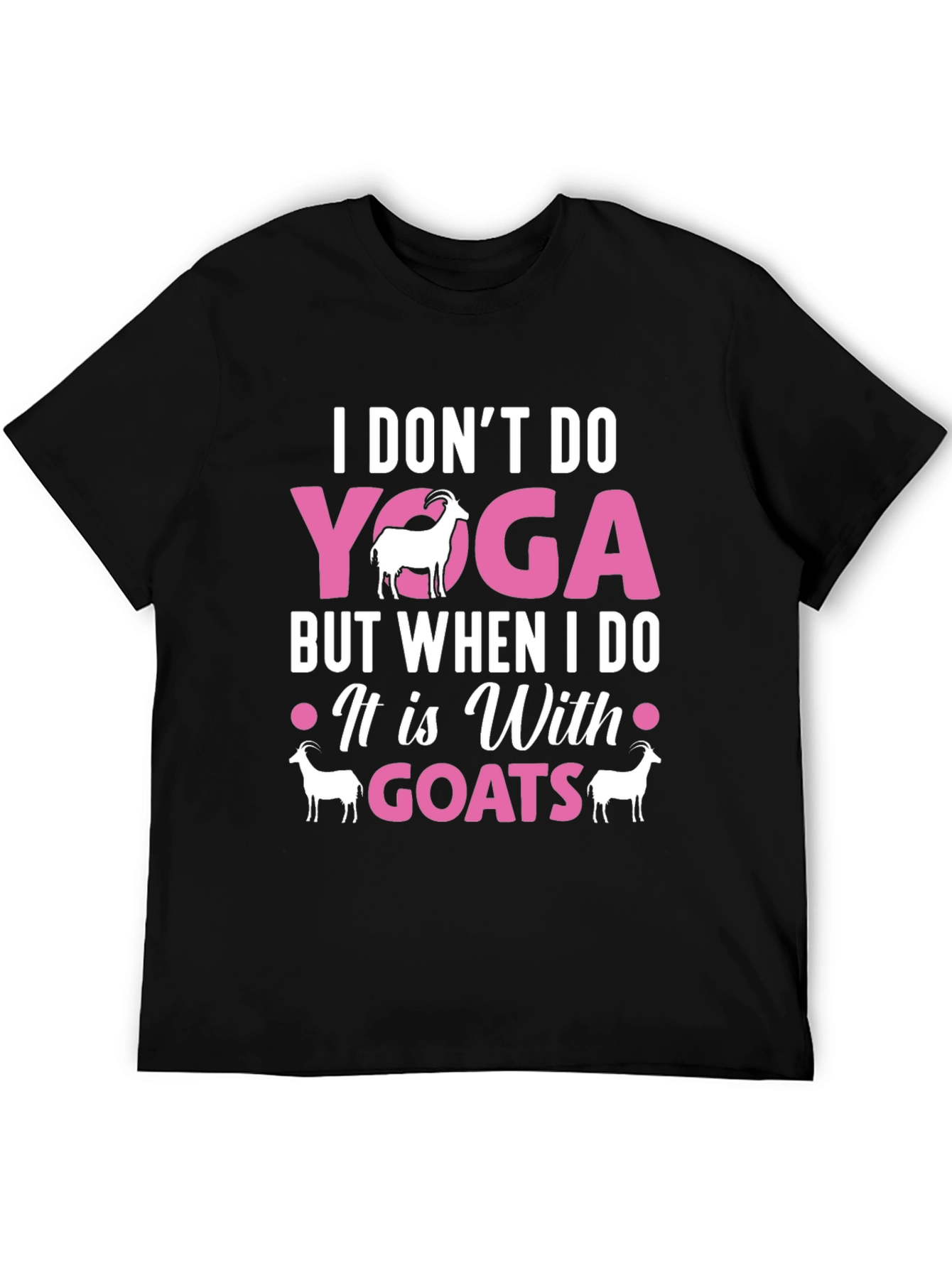 Black Yoga With Goats Graphic Tee view 5