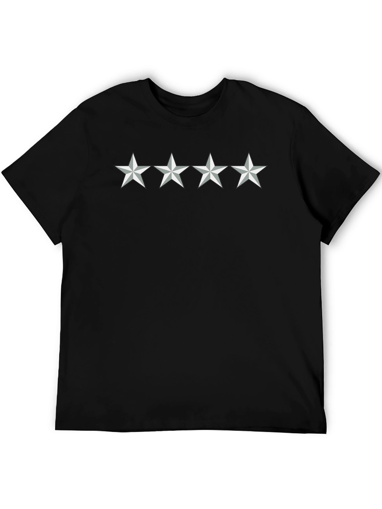 Black Four Star Graphic Black T-Shirt view 5