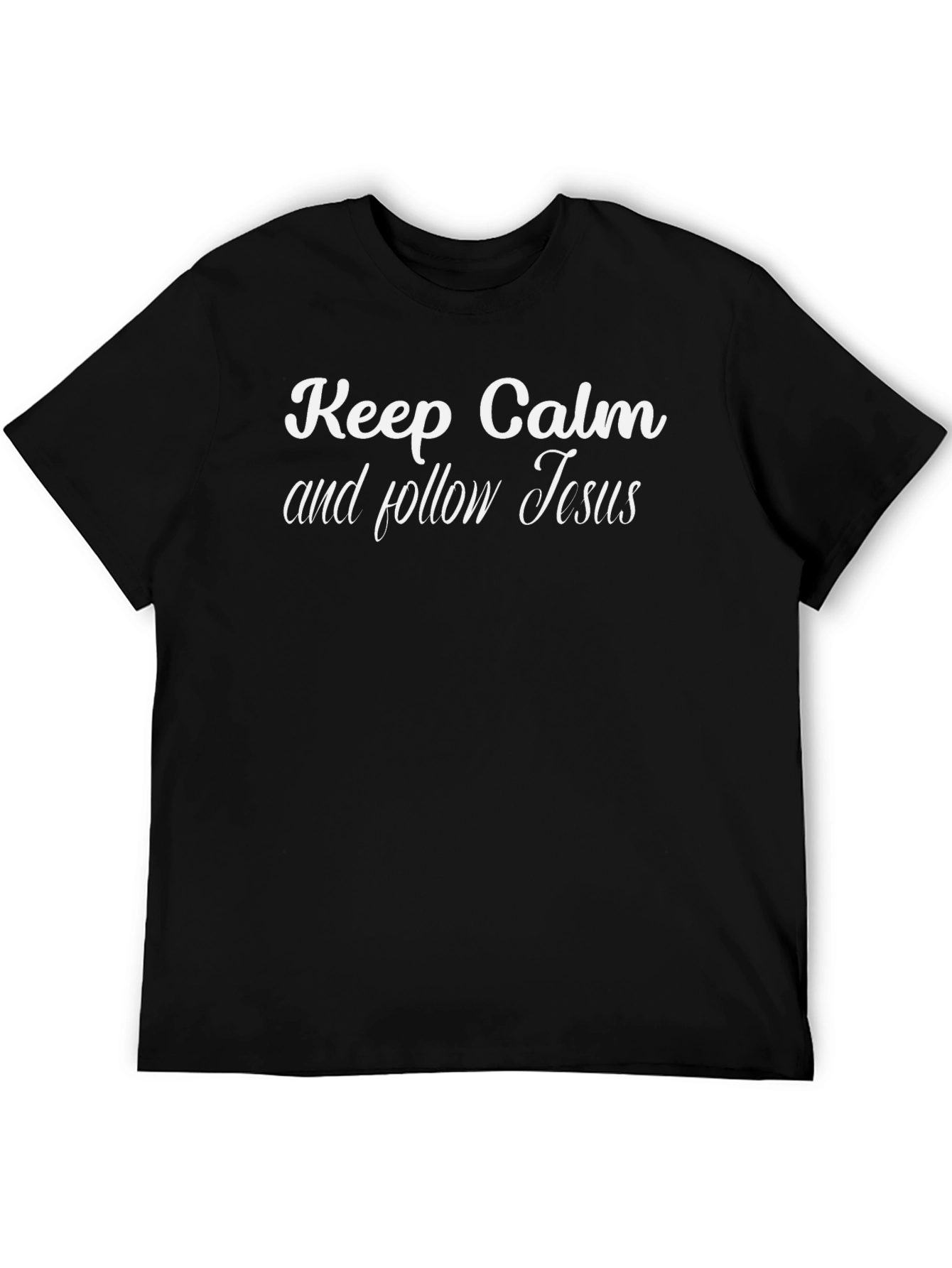 Black Keep Calm and Follow Jesus Black T-Shirt view 5